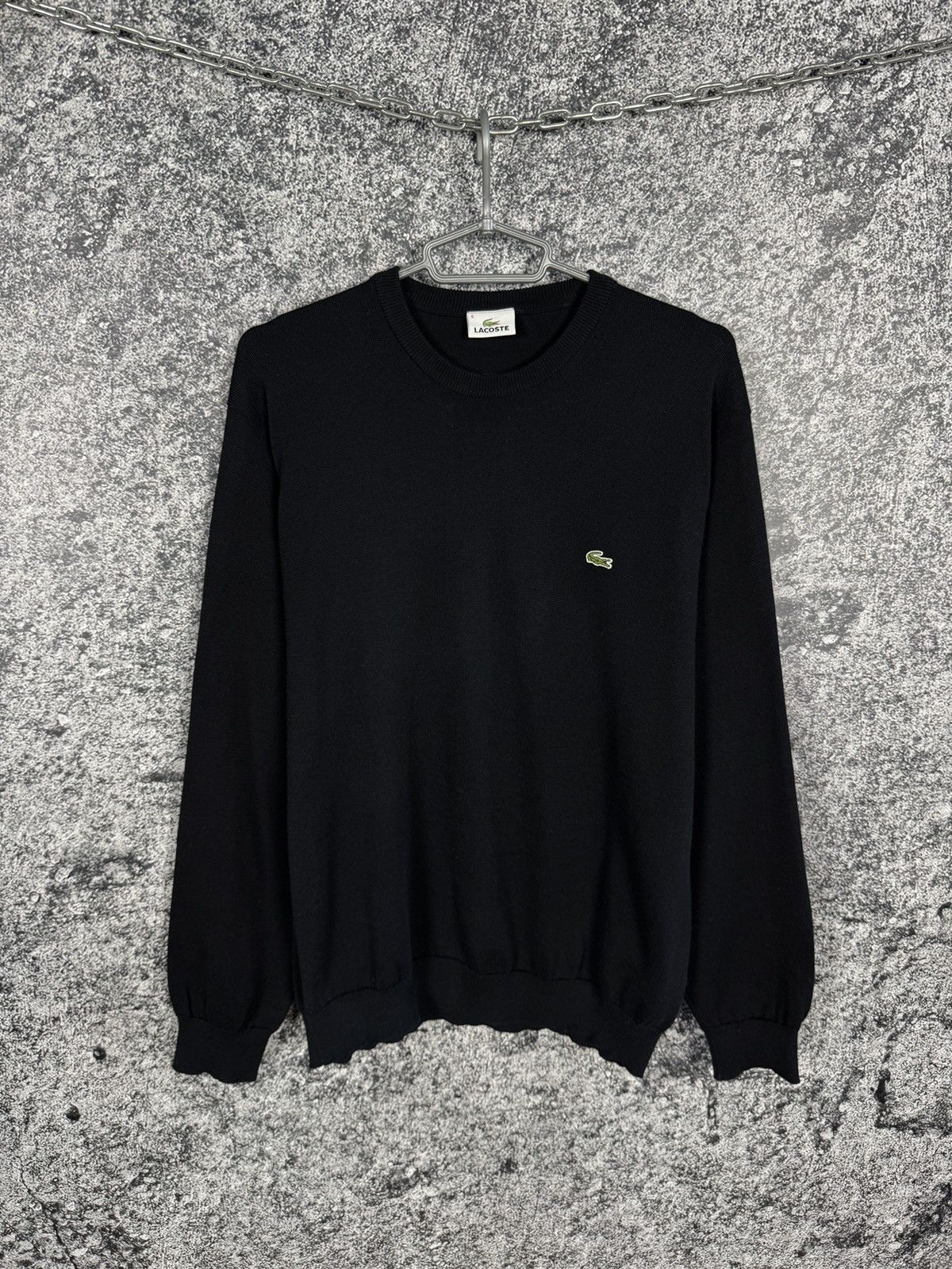 Lacoste Men’s Lacoste Crewneck Cotton Black Sweater Pullover XL Size US XL / EU 56 / 4 - 1 Thumbnail