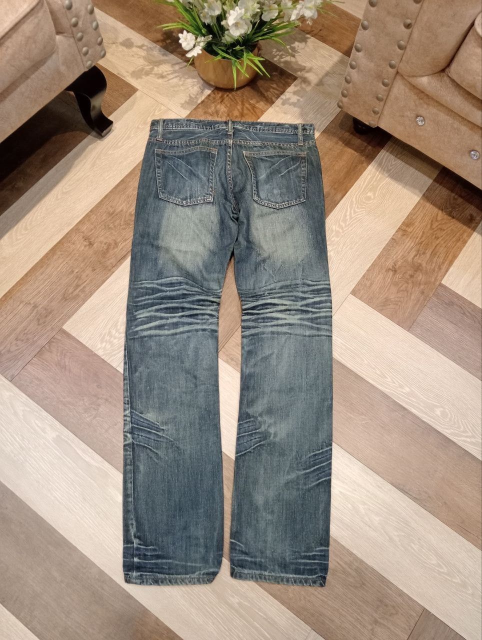 If Six Was Nine JAPANESE EDGE RUPERT BLUE WASHED DENIM PANTS Size US 33 - 9 Thumbnail