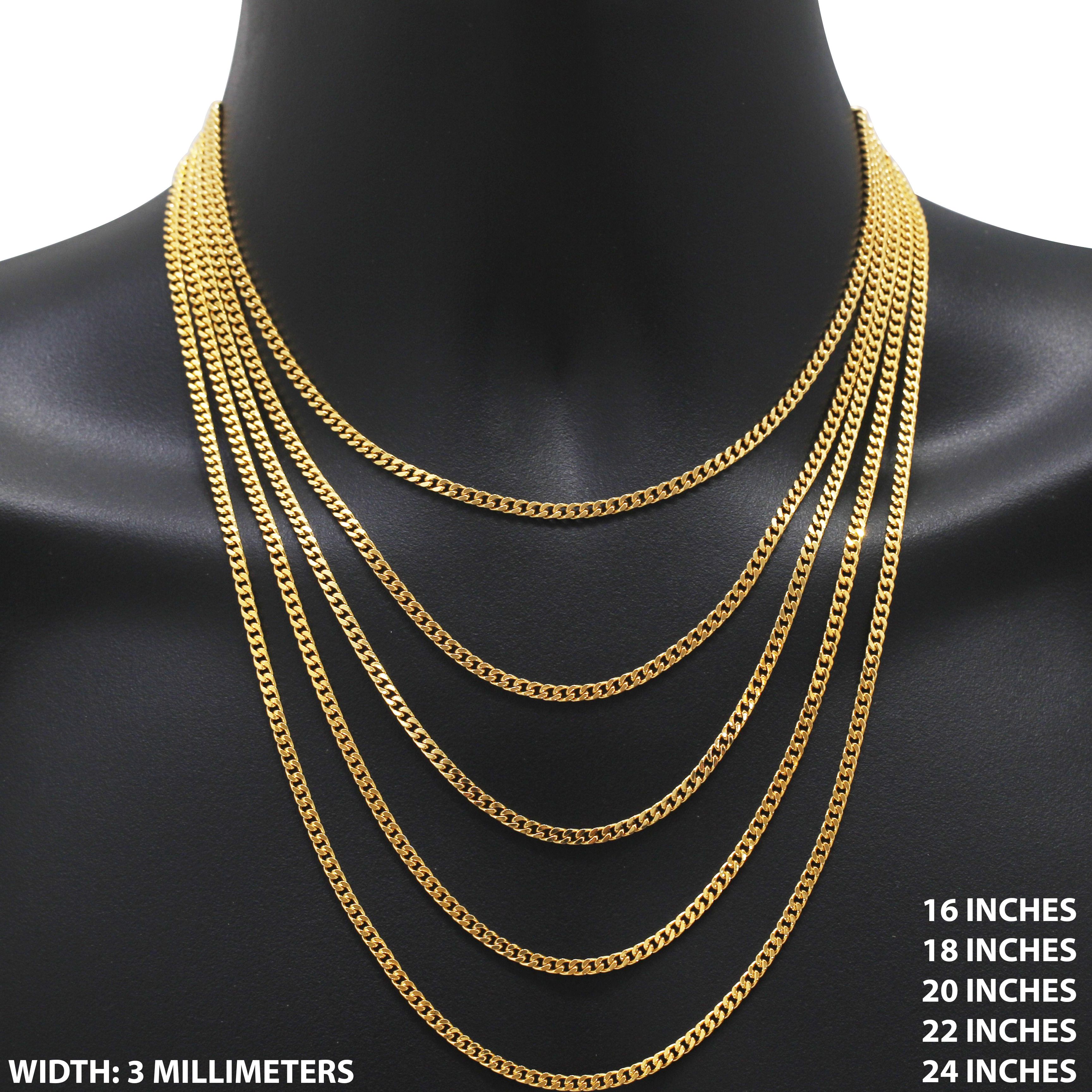 Other 316L SS 18k GP 3mm Miami Cuban Link Chain Necklace 24" Size ONE SIZE - 1 Thumbnail
