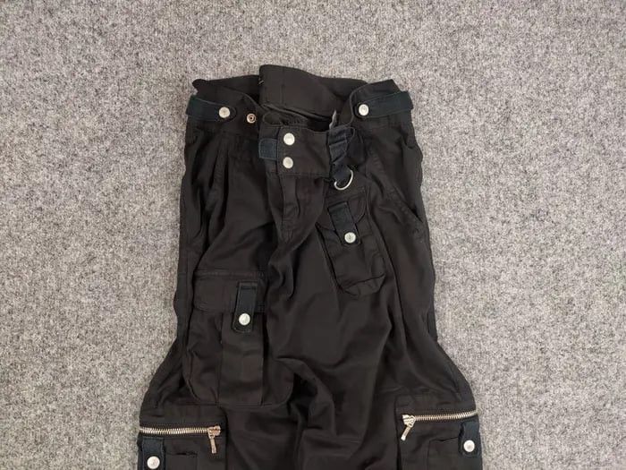 Japanese Brand Rare Vintage Y2K Japanese Black cotton Cargo Baggy Pants Size US 32 / EU 48 - 7 Thumbnail