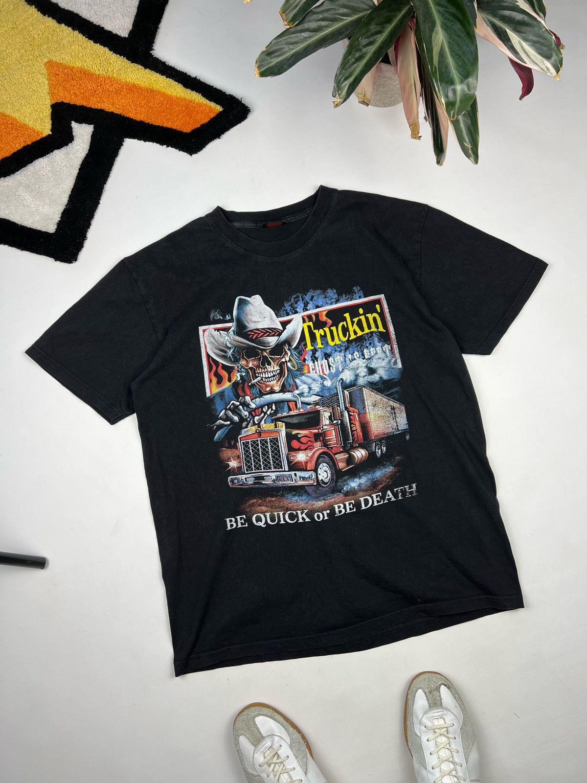 Harley Davidson × Vintage Vintage Truckers only 3D Emblem style T-shirt bone skull Size US XL / EU 56 / 4 - 1 Thumbnail