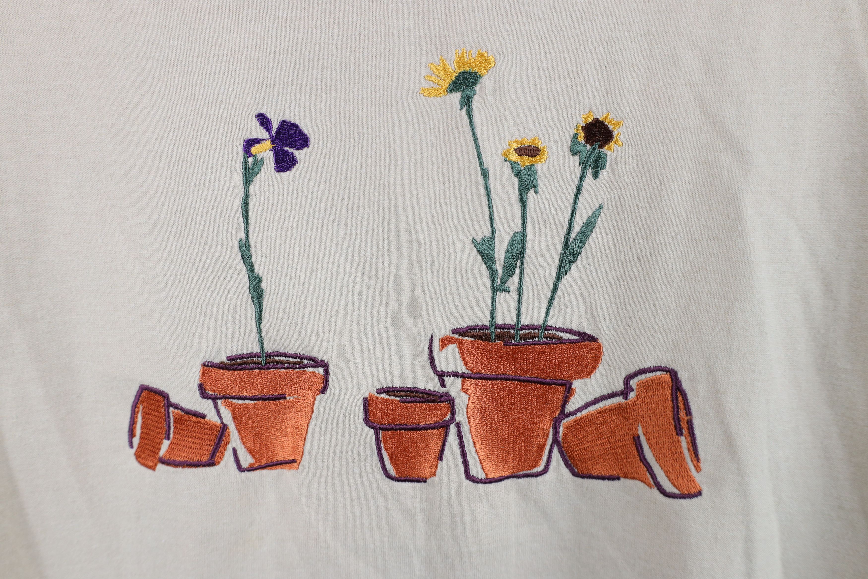 Vintage Vintage 90s Streetwear Garden Flower Pot Sunflower T-Shirt Size XXL / US 16-18 / IT 52-54 - 4 Thumbnail
