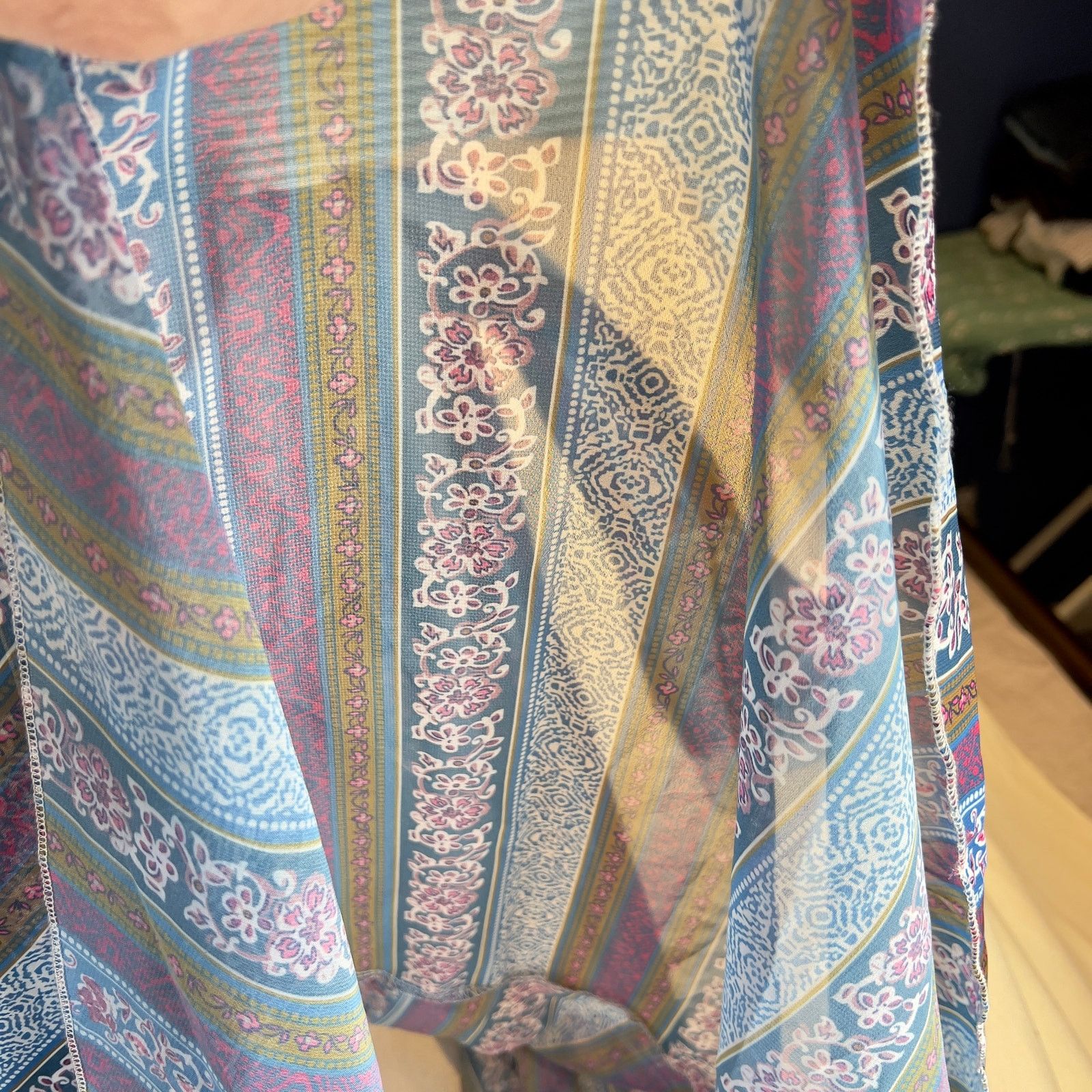 Other Beach Cover-Up Bohemian Boho Paisley Blue Purple Long Belts Size ONE SIZE - 12 Thumbnail