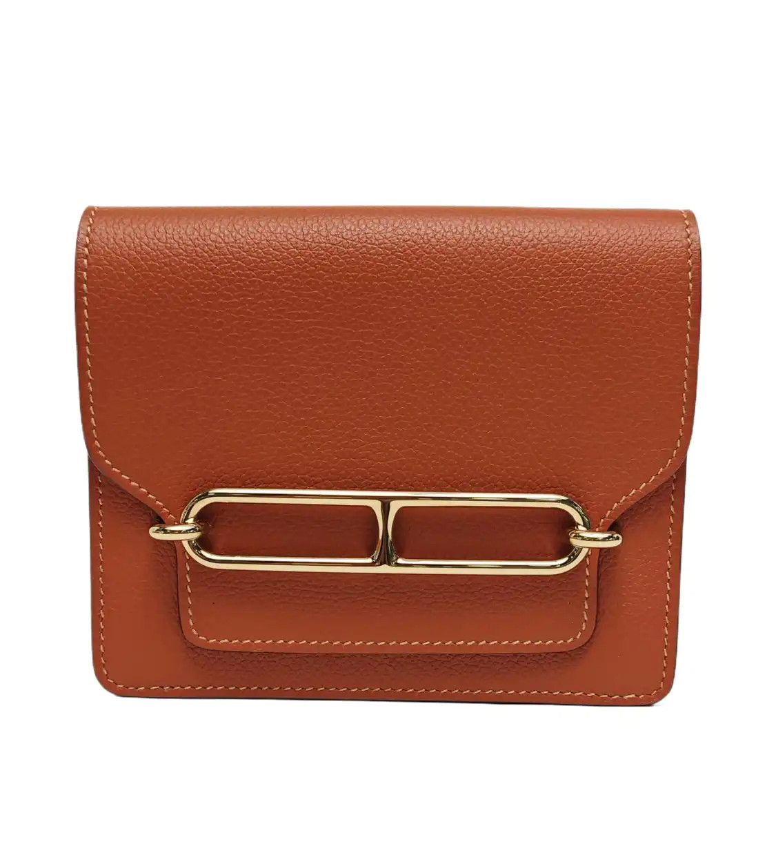 Hermes Hermes Roulis brick red Evercolor cowhide leather clutch gold hardware Z sub-poc Size ONE SIZE - 1 Thumbnail