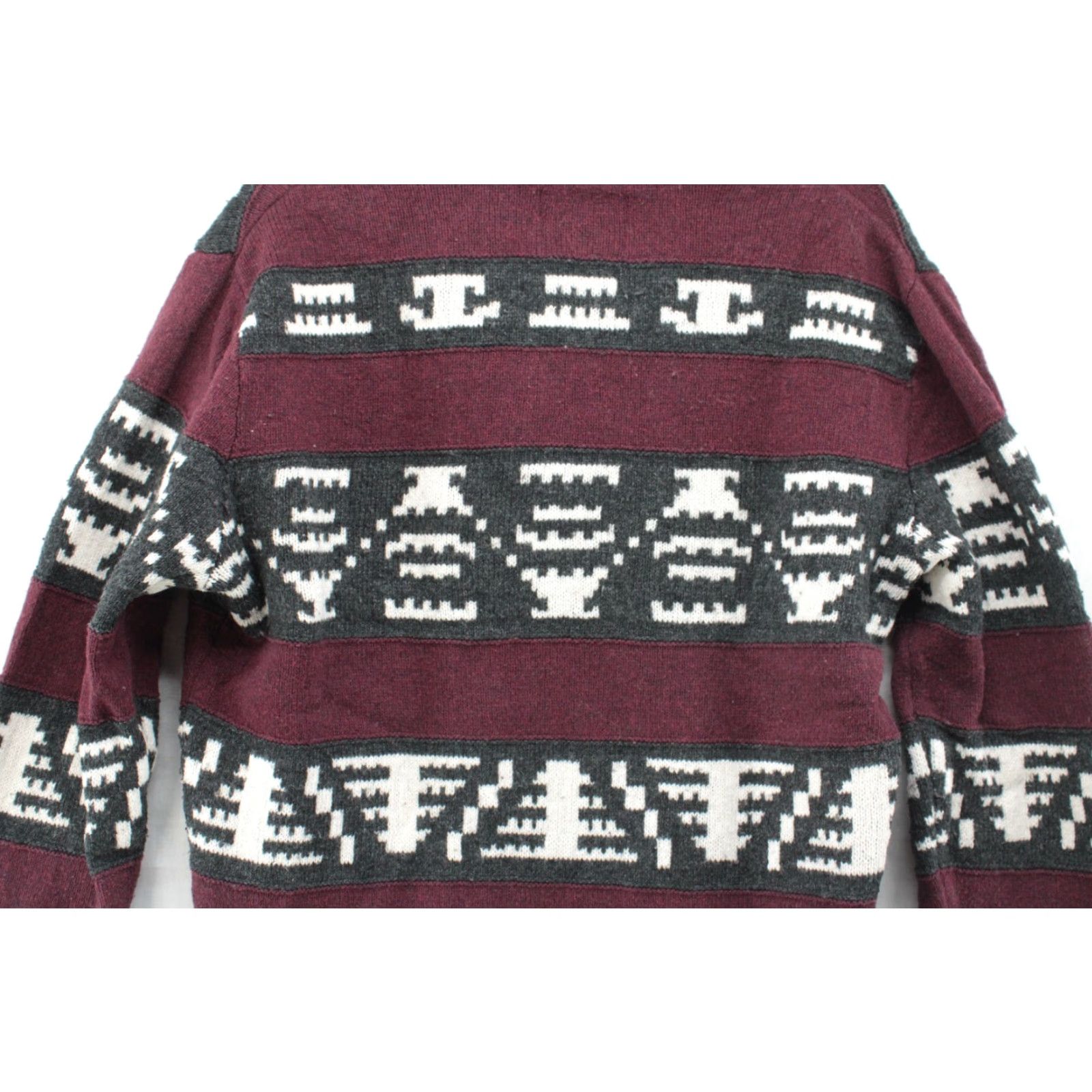 American Eagle Outfitters American Eagle Outfitters Sweater Men M Maroon Cowl Neck Aztec Button Pullover Y2K Mens Size US M / EU 48-50 / 2 - 6 Thumbnail