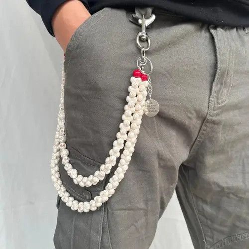 VIBE Punk White Bone Skull Wallet Chain Multi-Way Size ONE SIZE - 4 Thumbnail