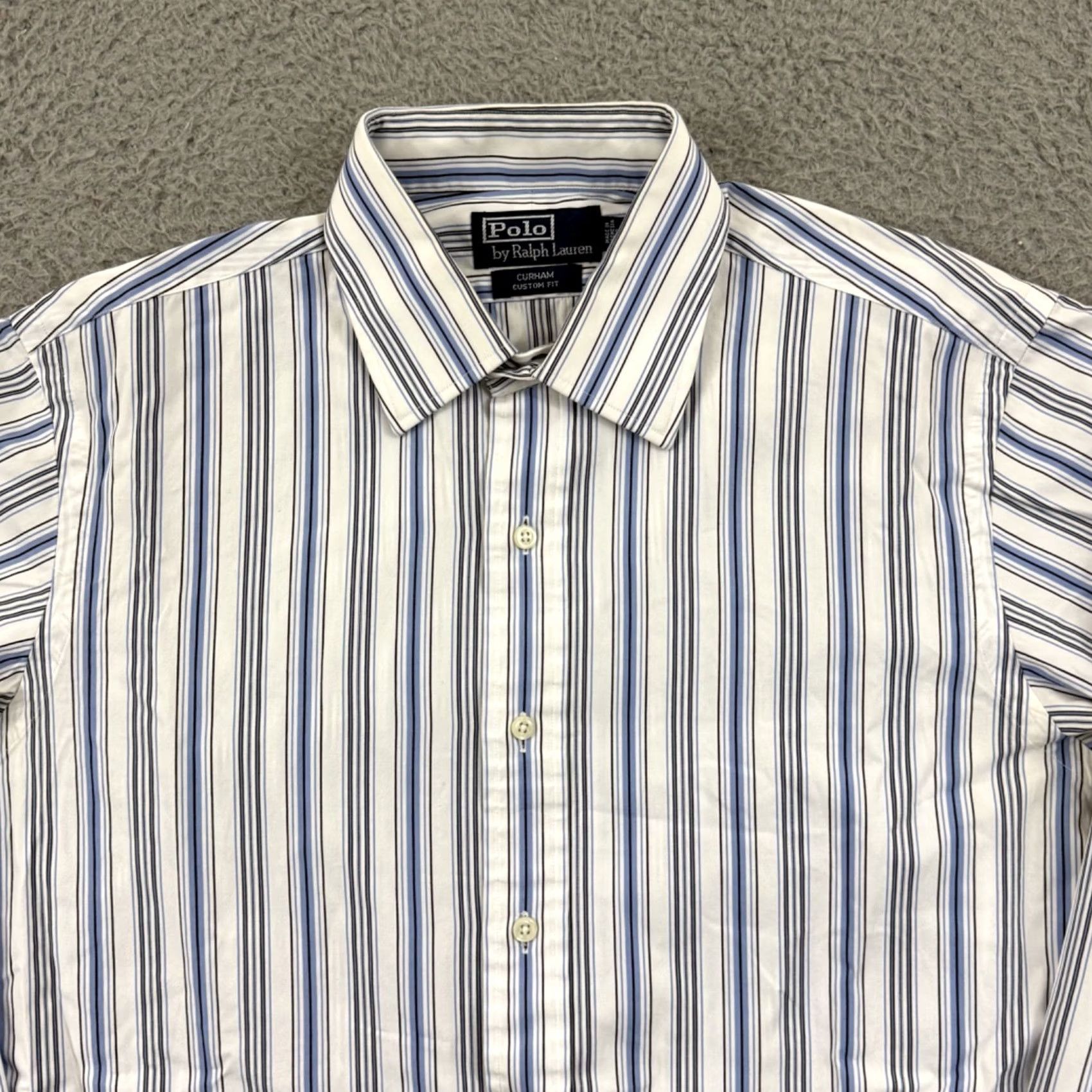 Polo Ralph Lauren VINTAGE Polo Ralph Lauren Shirt Mens Large Blue Long Sleeve Custom Fit Size US L / EU 52-54 / 3 - 3 Thumbnail