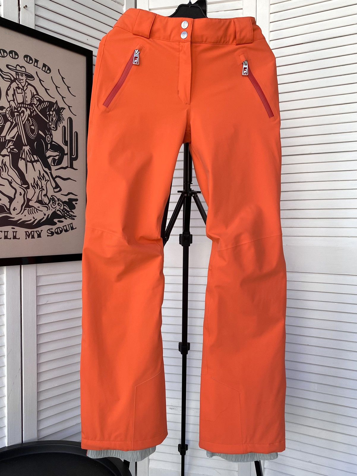 image of Designer Toni Sailer Premium Ski Snow Pants Orange Rrp600$, Women's (Size 24)