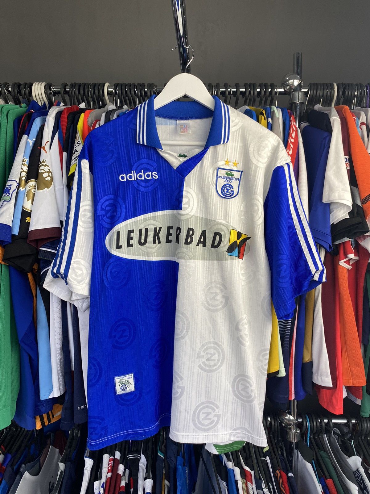 Adidas 1997/98 ADIDAS GRASSHOPPERS ZURICH SOCCER FOOTBALL JERSEY Size US L / EU 52-54 / 3 - 1 Thumbnail