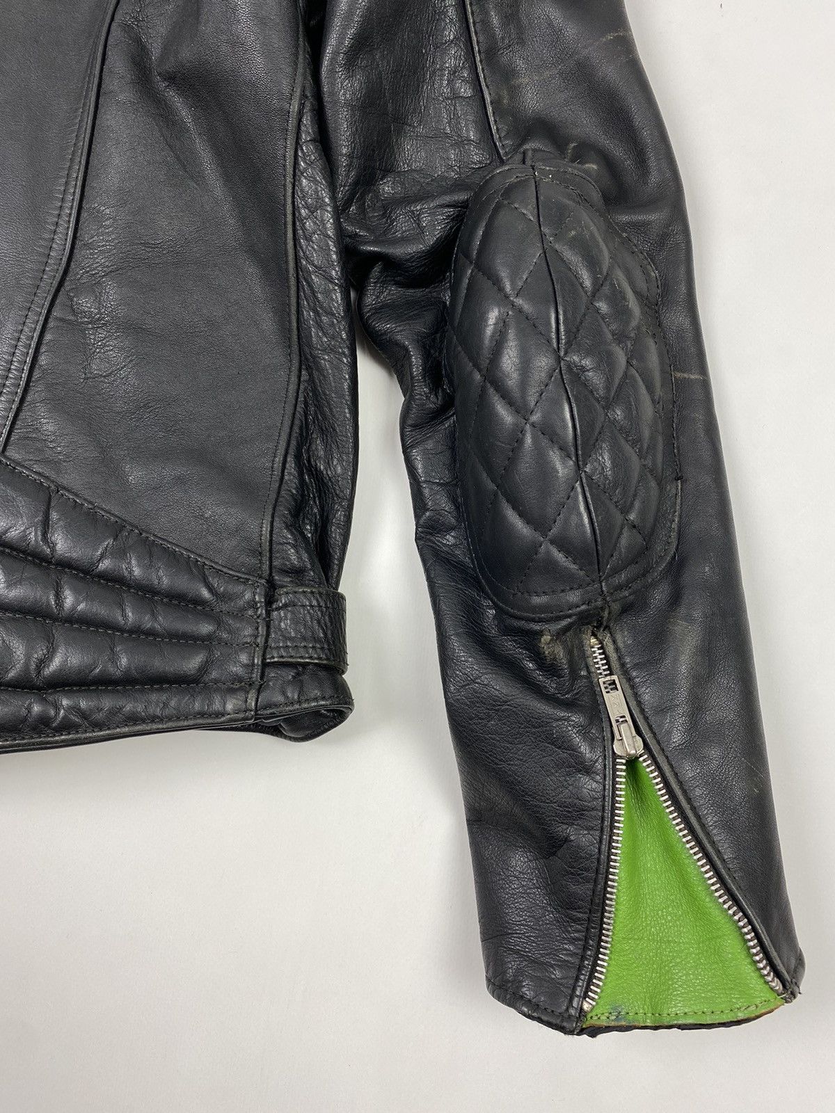 Vintage 1970s Vintage Distressed Kawasaki Heavy Leather Biker Jacket Size US M / EU 48-50 / 2 - 15 Thumbnail