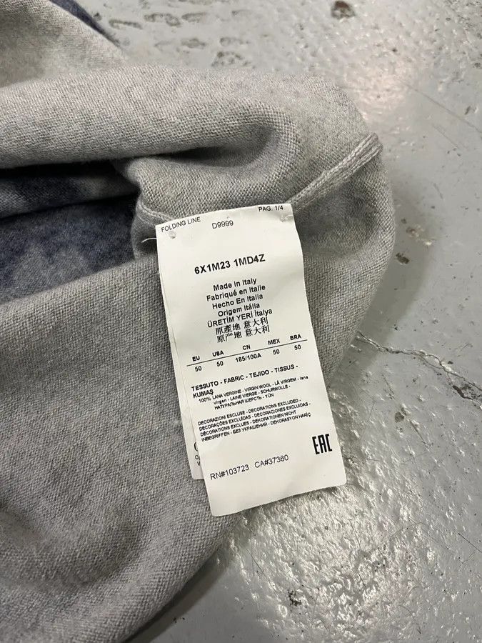 Emporio Armani AW2020 Emporio Armani Navy Gradient Grey Wool Sweater Size XS / US 0-2 / IT 36-38 - 8 Thumbnail