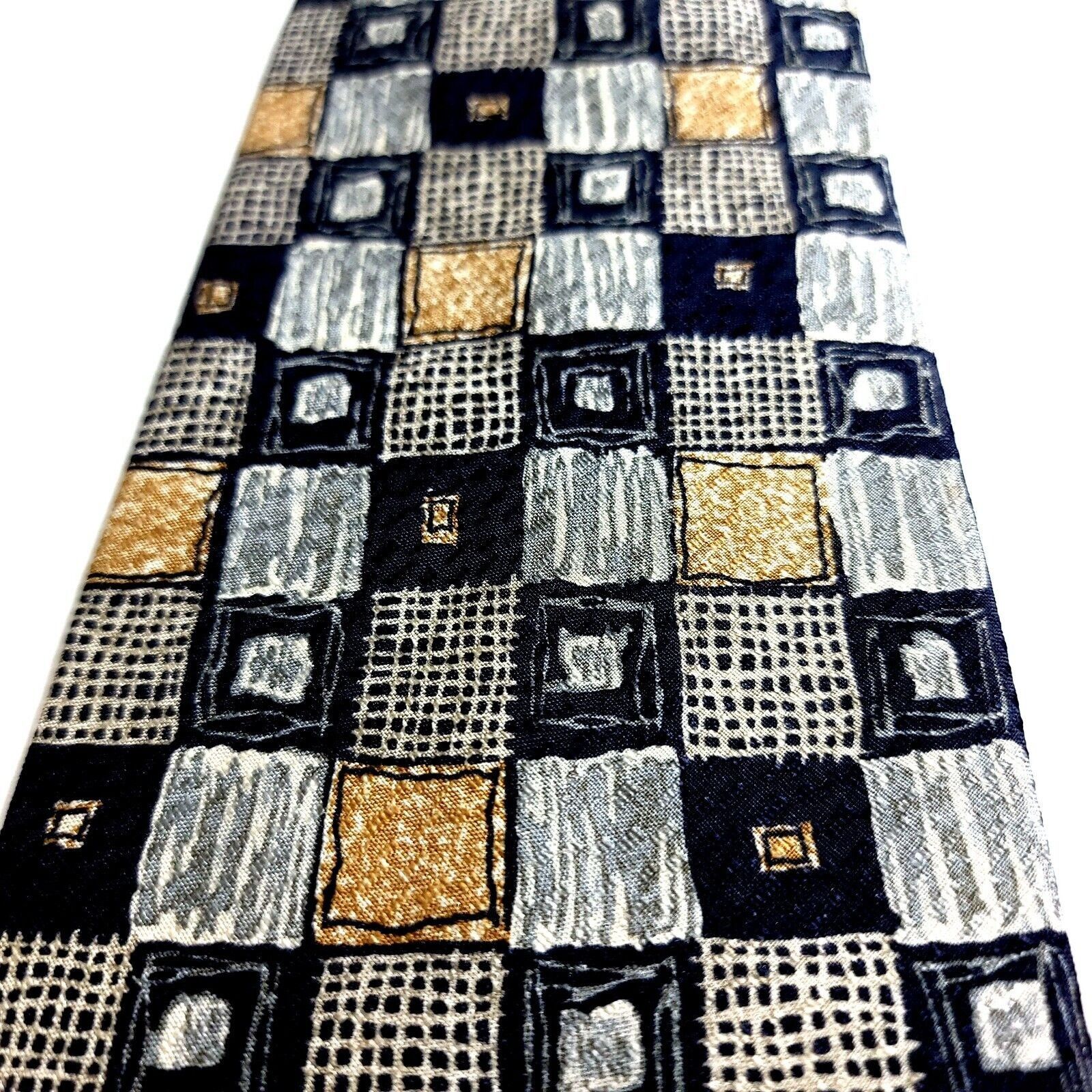 Designer Stefano Milano Italy Tan Blue Gray Abstract Jacquard Print W Size ONE SIZE - 2 Thumbnail