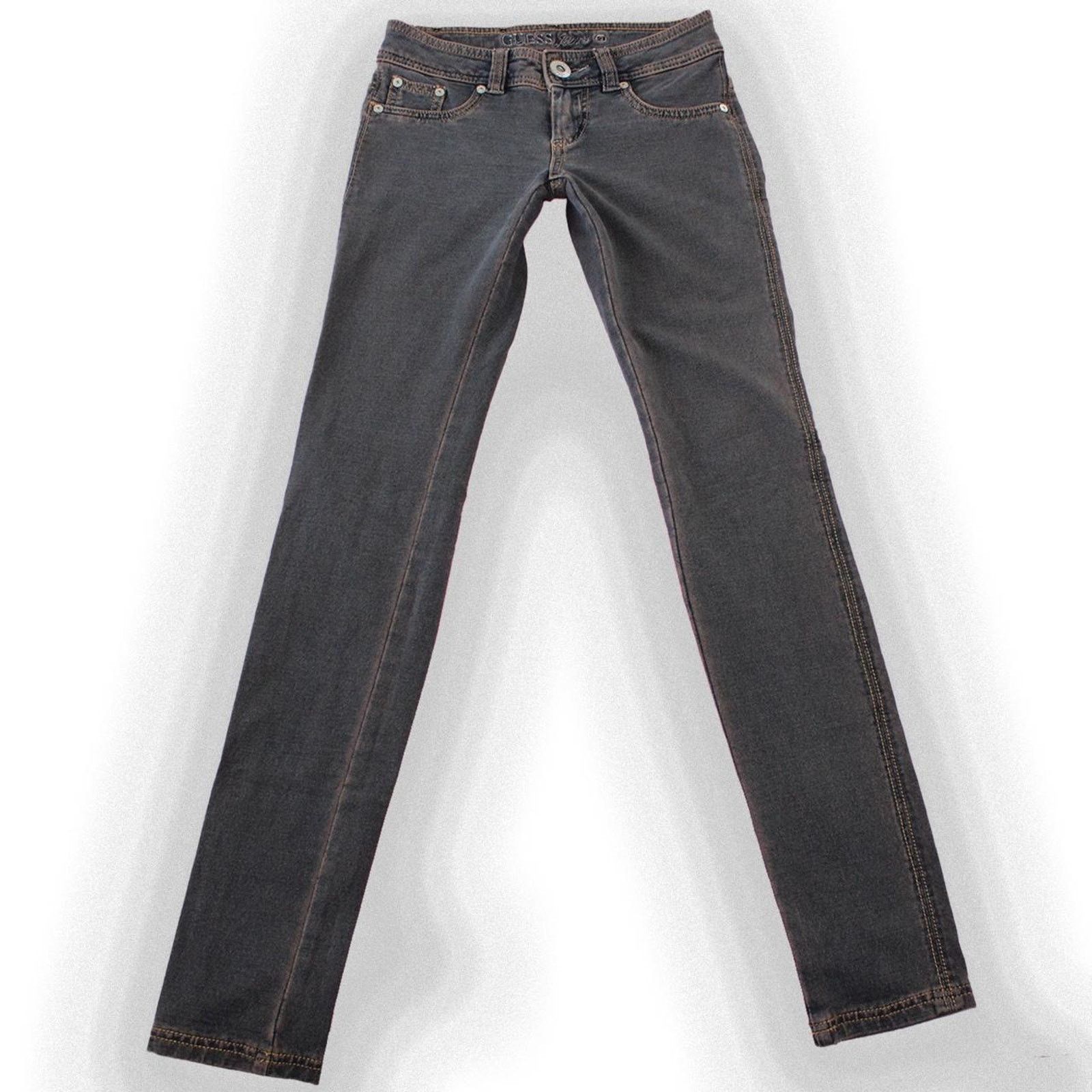 Guess Y2K 2000's Brown Guess Denim Skinny Jeans Size 23" - 3 Thumbnail