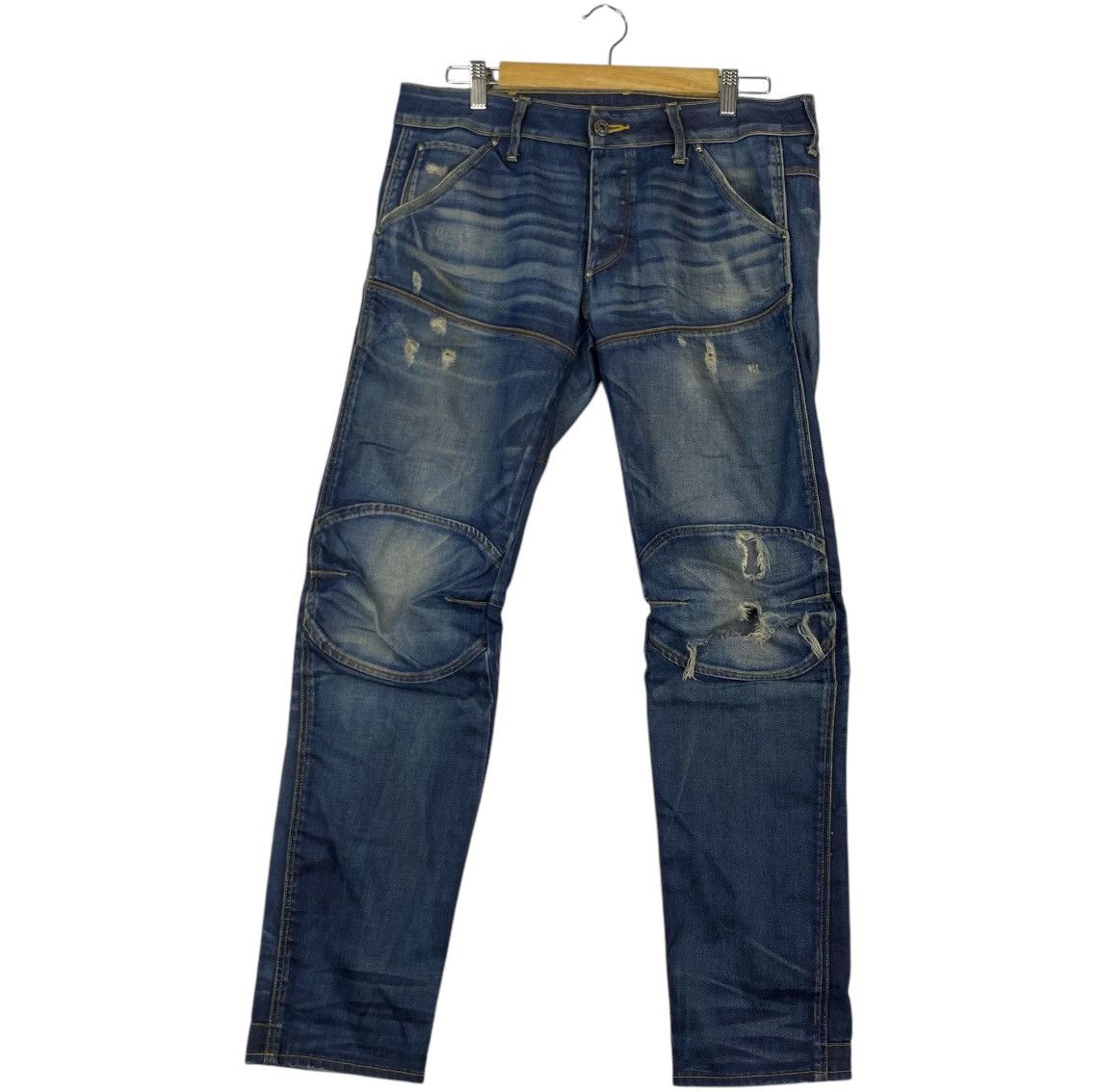 Designer × Vintage Vintage Distressed Denim G Star Raw Japanese Brand Rare Size US 34 / EU 50 - 1 Thumbnail