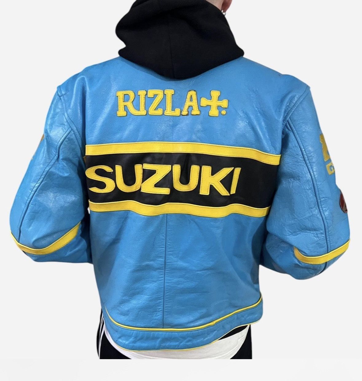 Vintage Blue Suzuki Leather Racking Jacket Size US XL / EU 56 / 4 - 7 Thumbnail