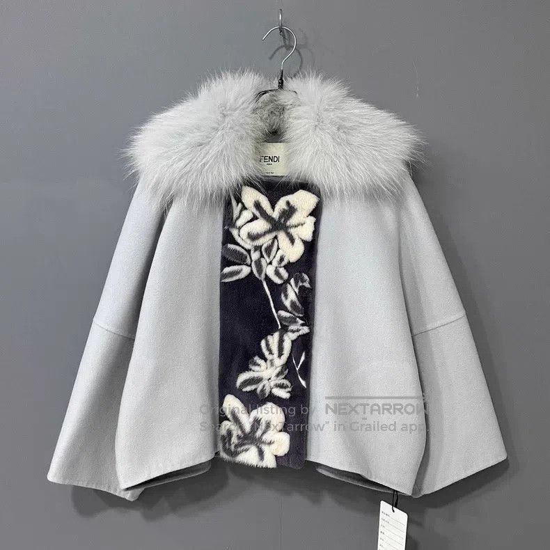 Fendi Mink cashmere fox fur cloak