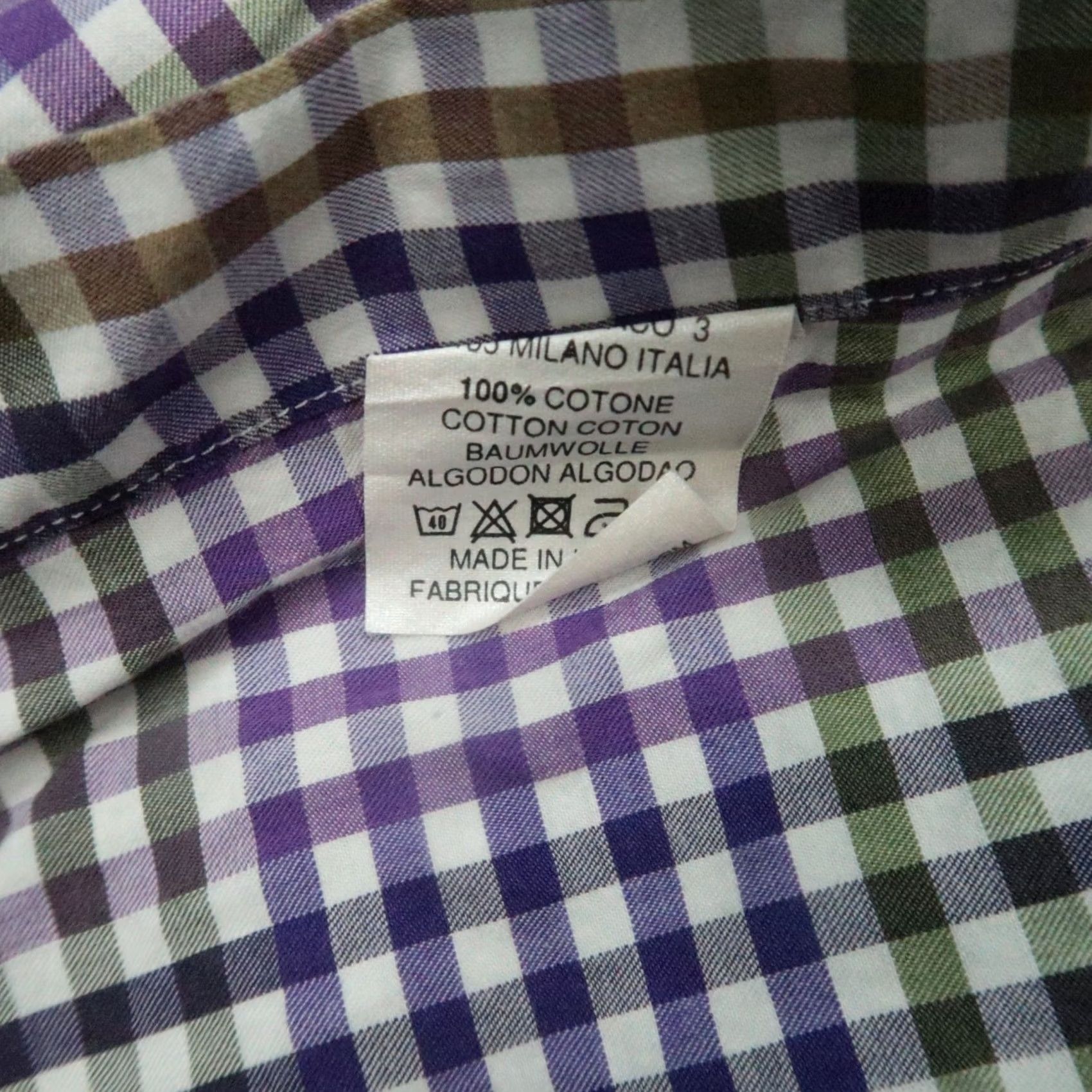 Etro Etro Shirt Men XL Purple Gingham Long Sleeve Button-Up Shirt Vintage? No (but check). Size US XL / EU 56 / 4 - 4 Thumbnail