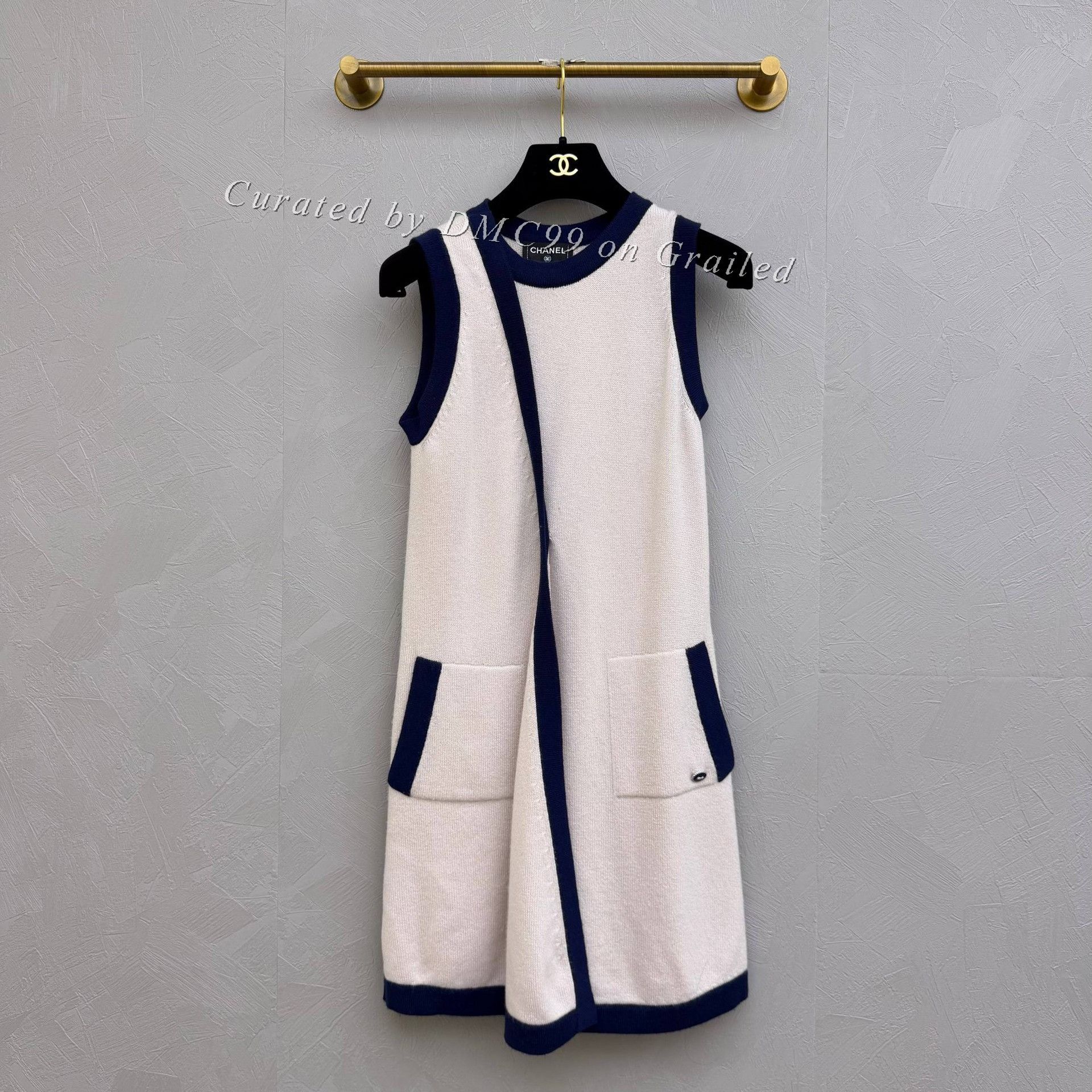 Chanel Chanel Blue-Pink Cashmere Knit Slip Dress Size XXS / US 00 / IT 34 - 1 Thumbnail