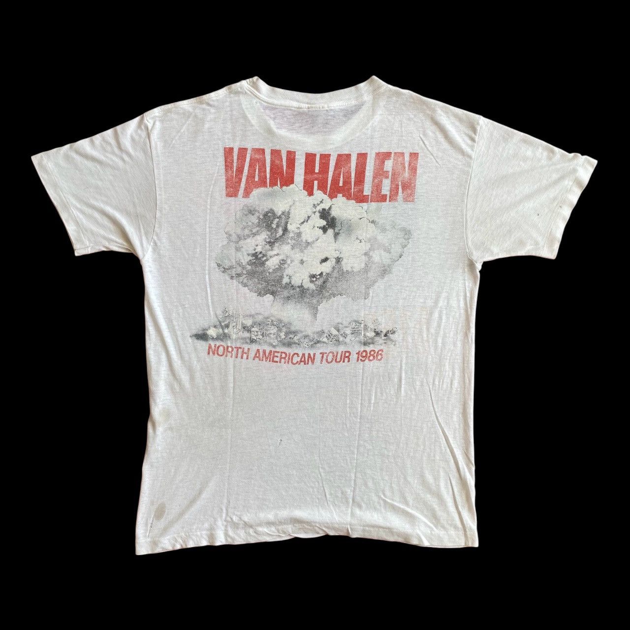 Vintage 80s Distressed Paper Tin Van Halen 5150 Concert Tee Menswear