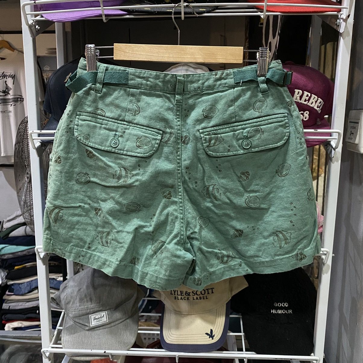 Ne-Net Ne-net Casual Pleated Short Pants Full Print Fish Size US 30 / EU 46 - 2 Thumbnail