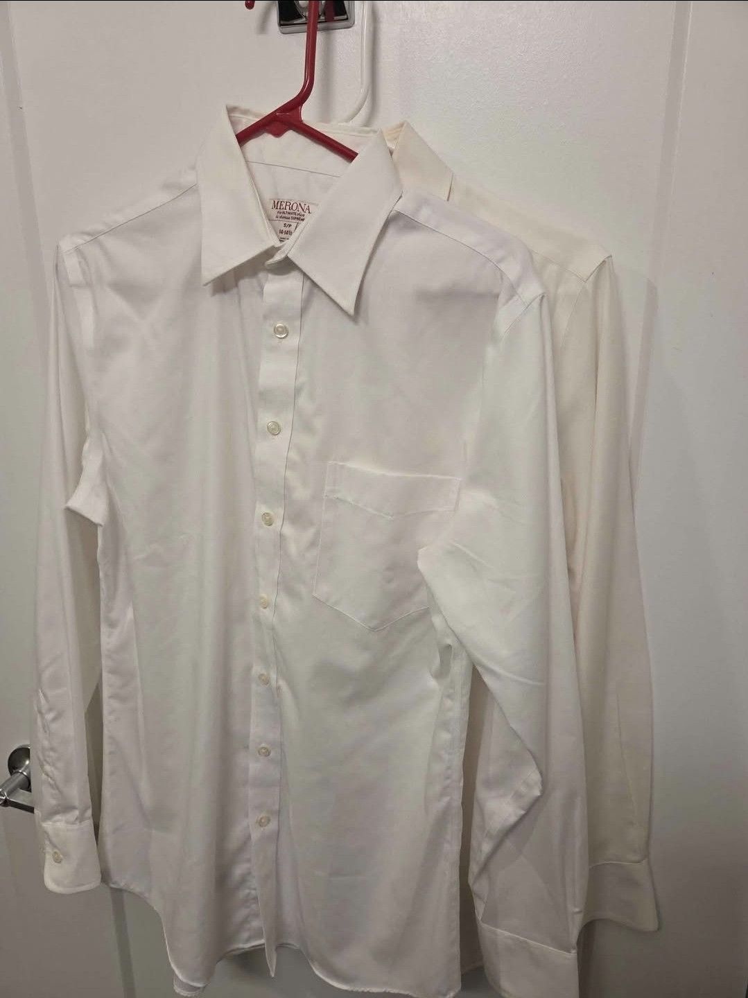 Other TWO Men's Small Slim / 14 - 14.5 White Dress Shirts Size US S / EU 44-46 / 1 - 1 Thumbnail