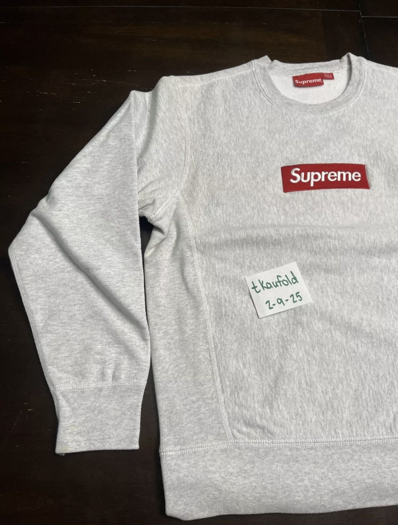 Supreme Supreme Box Logo Crewneck Ash Grey (FW18) Size US M / EU 48-50 / 2 - 2 Thumbnail