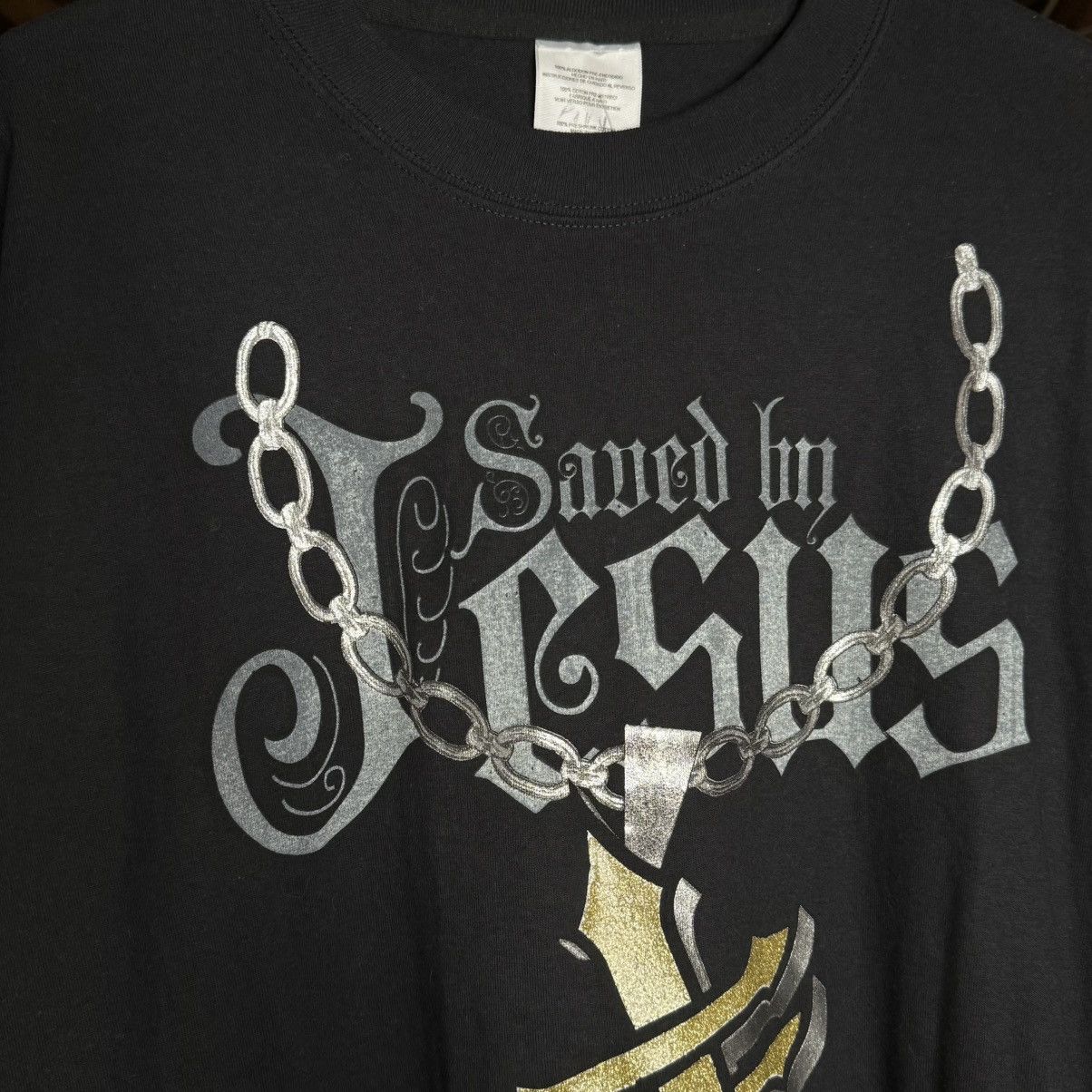 Rap Tees Vintage Y2K Saved by Jesus Religious Cross Chain T-Shirt Size US XXL / EU 58 / 5 - 5 Thumbnail