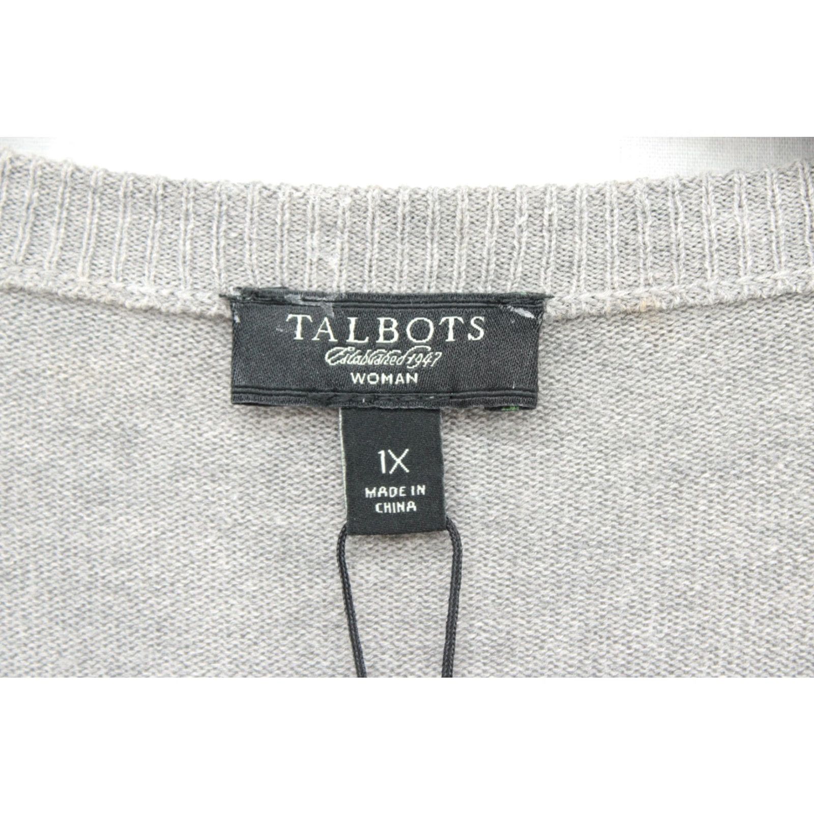 Talbots VINTAGE Talbots Sweater Cardigan Women's 1X Gray Sequined Long Sleeve Button-Up Knit NWT Classic Winter Mens Size XL / US 12-14 / IT 48-50 - 5 Thumbnail