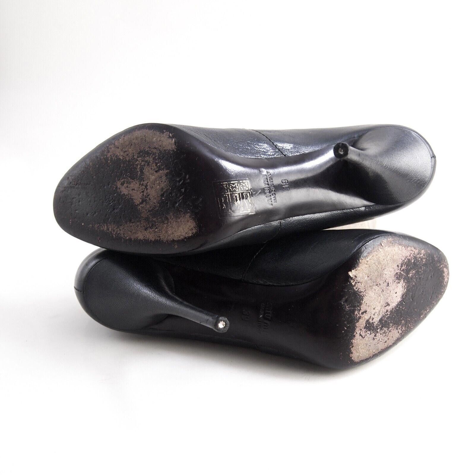 Miu Miu Miu Miu Booties Heels Black Leather Womens US 9 EU 39 Size US 9 / IT 39 - 6 Thumbnail