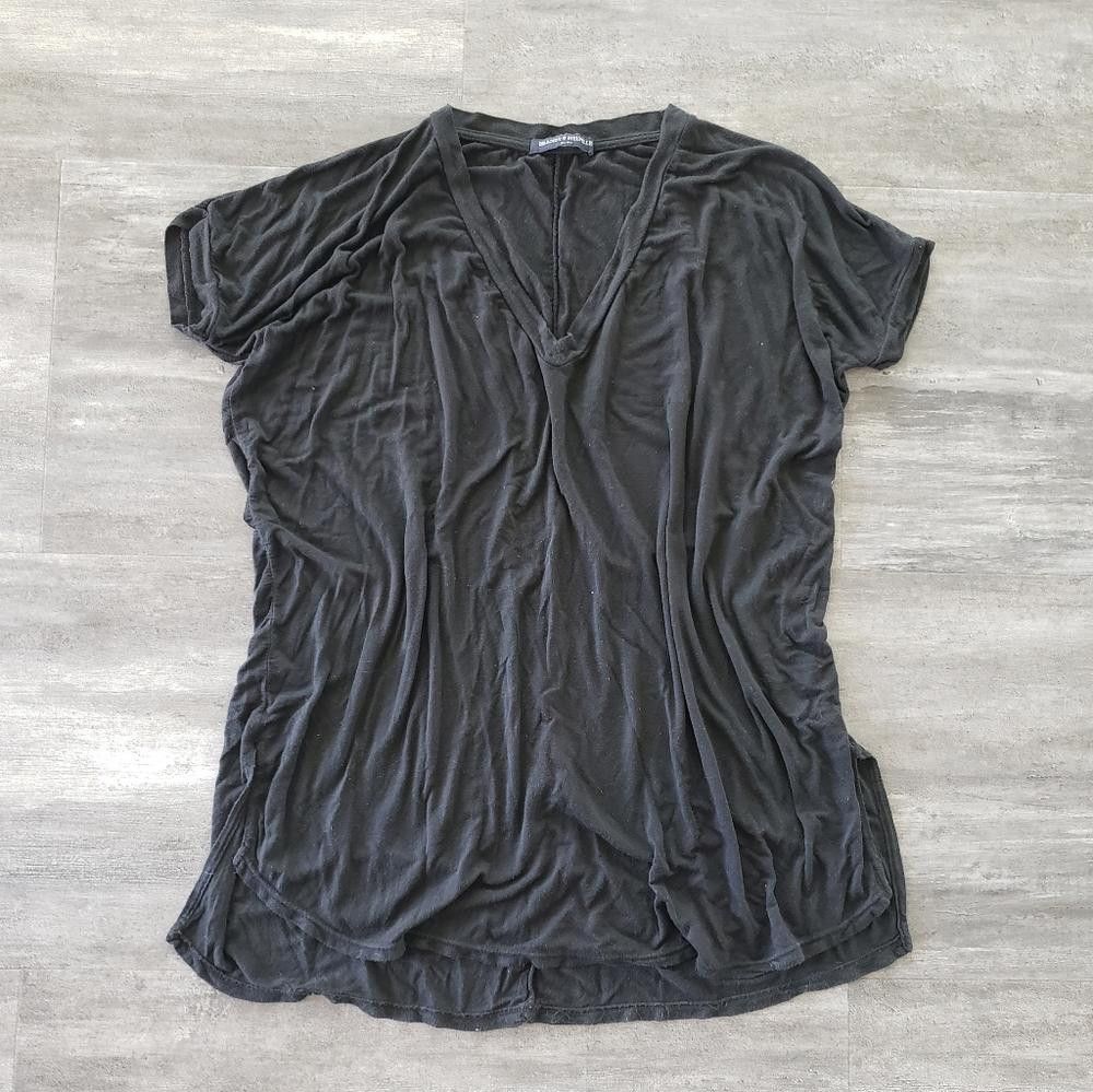 Designer Black Basic Melville Boxy Vneck Sleeve Size ONE SIZE - 3 Thumbnail