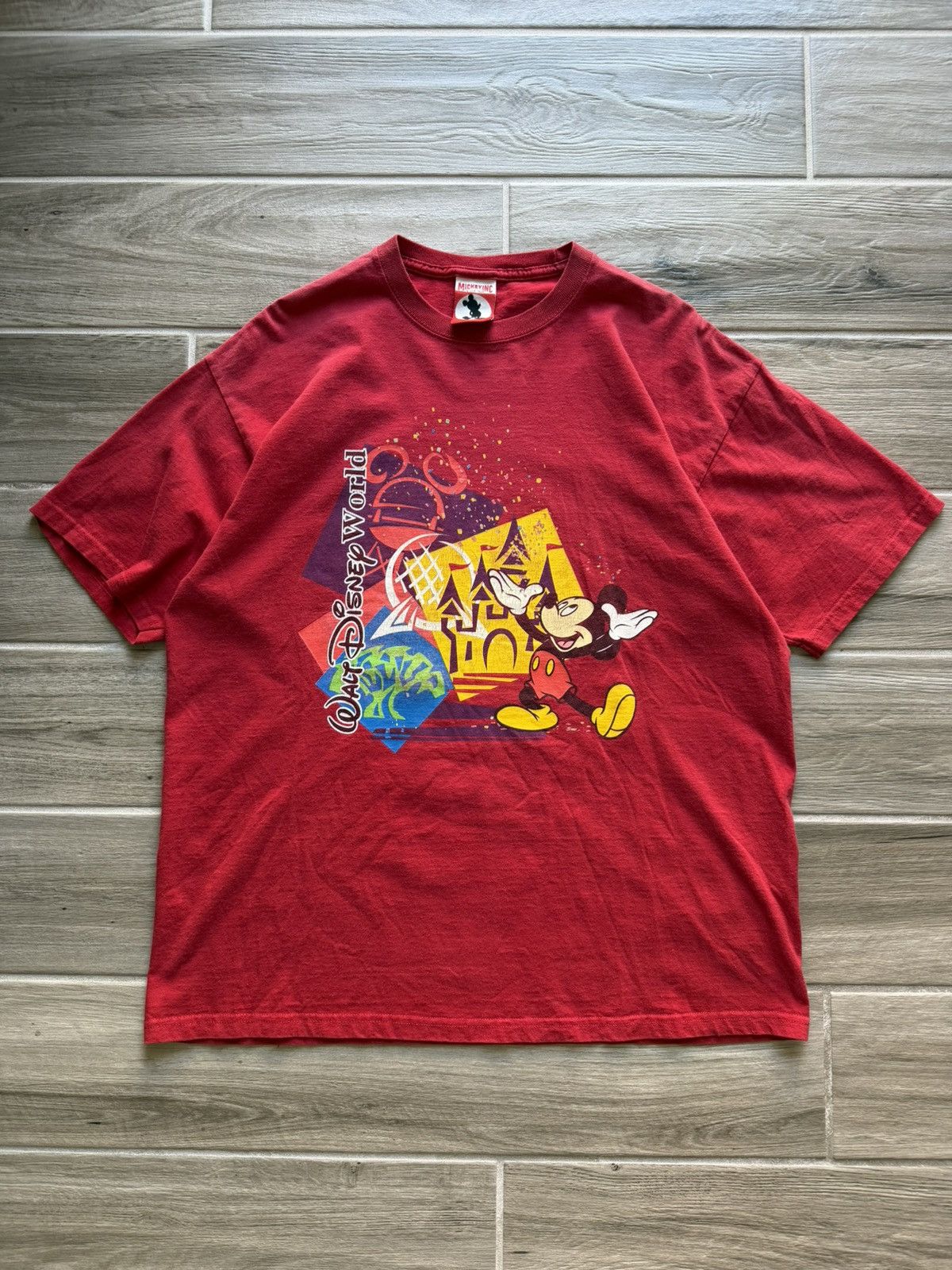 Vintage Walt Disney World Mickey Mouse Red T-Shirt Size XL