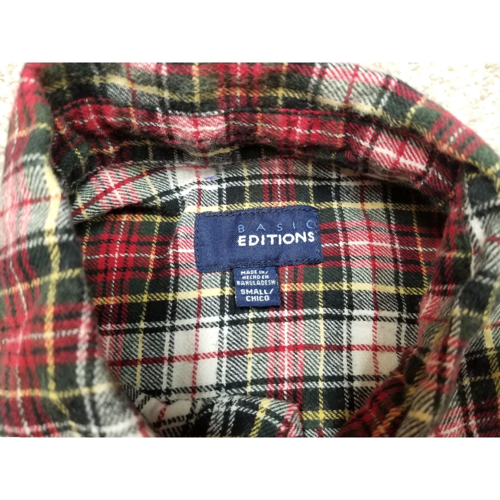 Basic Editions Basic Editions Flannel Shirt Mens Small Red Black Plaid 100% Cotton Long Sleeve Size US S / EU 44-46 / 1 - 4 Thumbnail