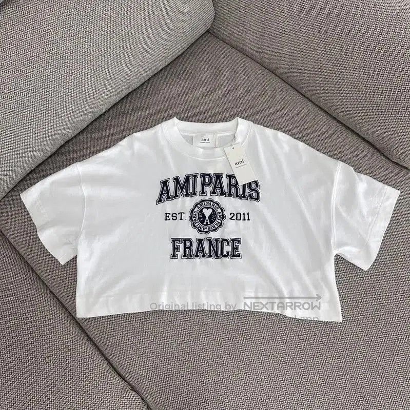 AMI AMI White Cotton Cropped T-Shirt for Women . Size M / US 6-8 / IT 42-44 - 1 Thumbnail