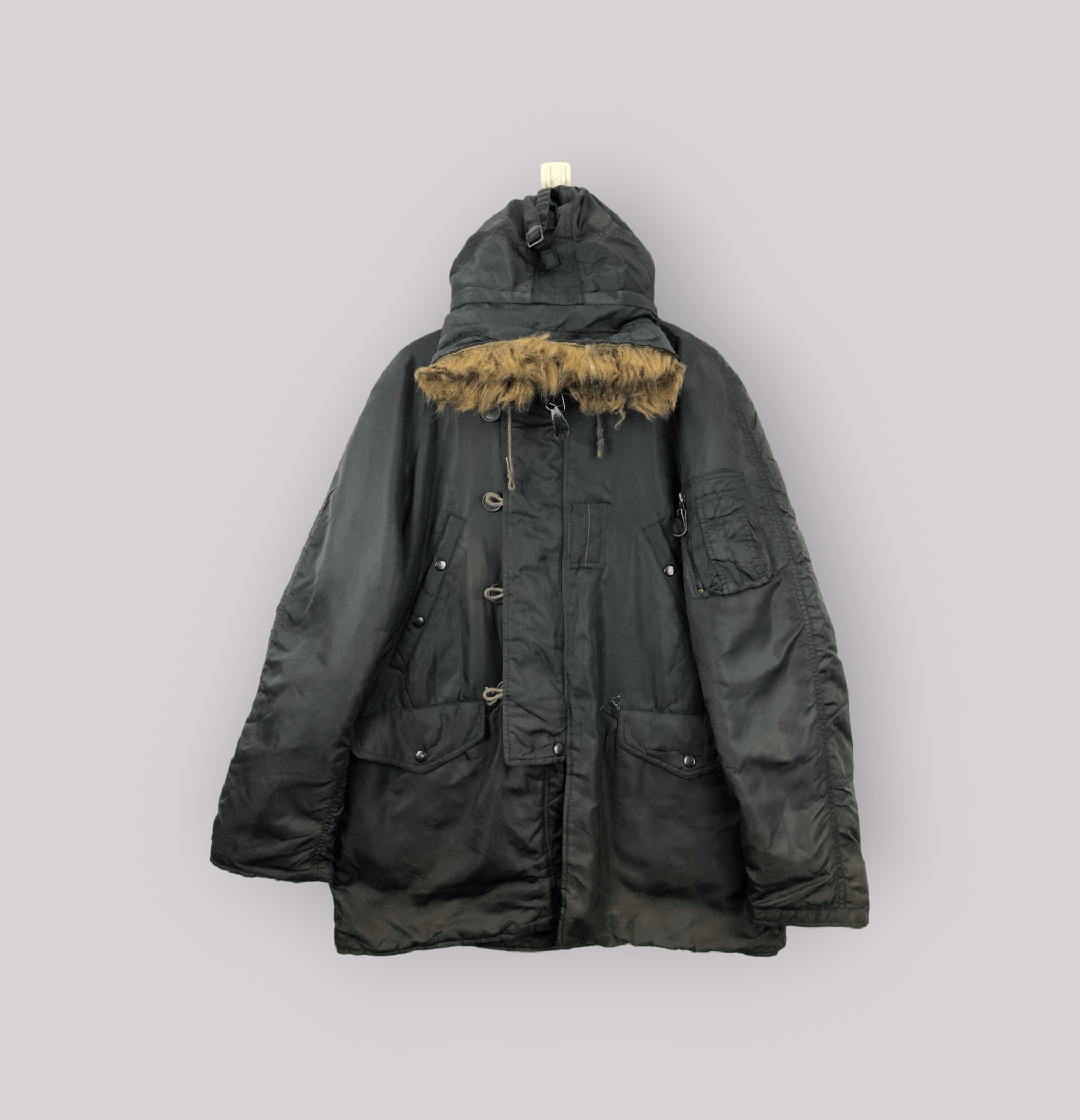 Avirex Vintage 90s Avirex Military Hoodie Sherpa Bomber Jacket Size US M / EU 48-50 / 2 - 1 Thumbnail