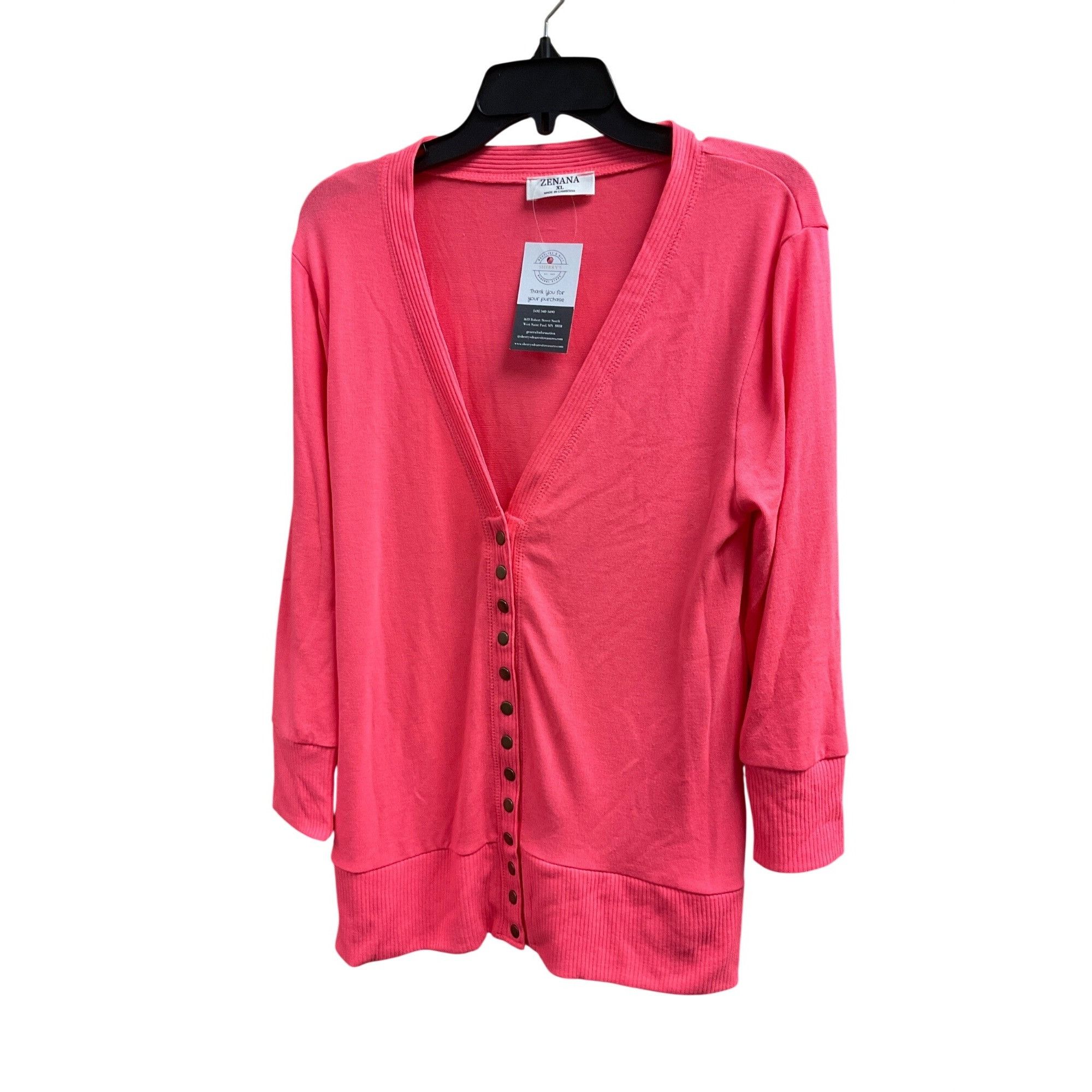 Other Zenana Womens Coral Pink Button-Front Cardigan XL Lightweigh Size XL / US 12-14 / IT 48-50 - 1 Thumbnail
