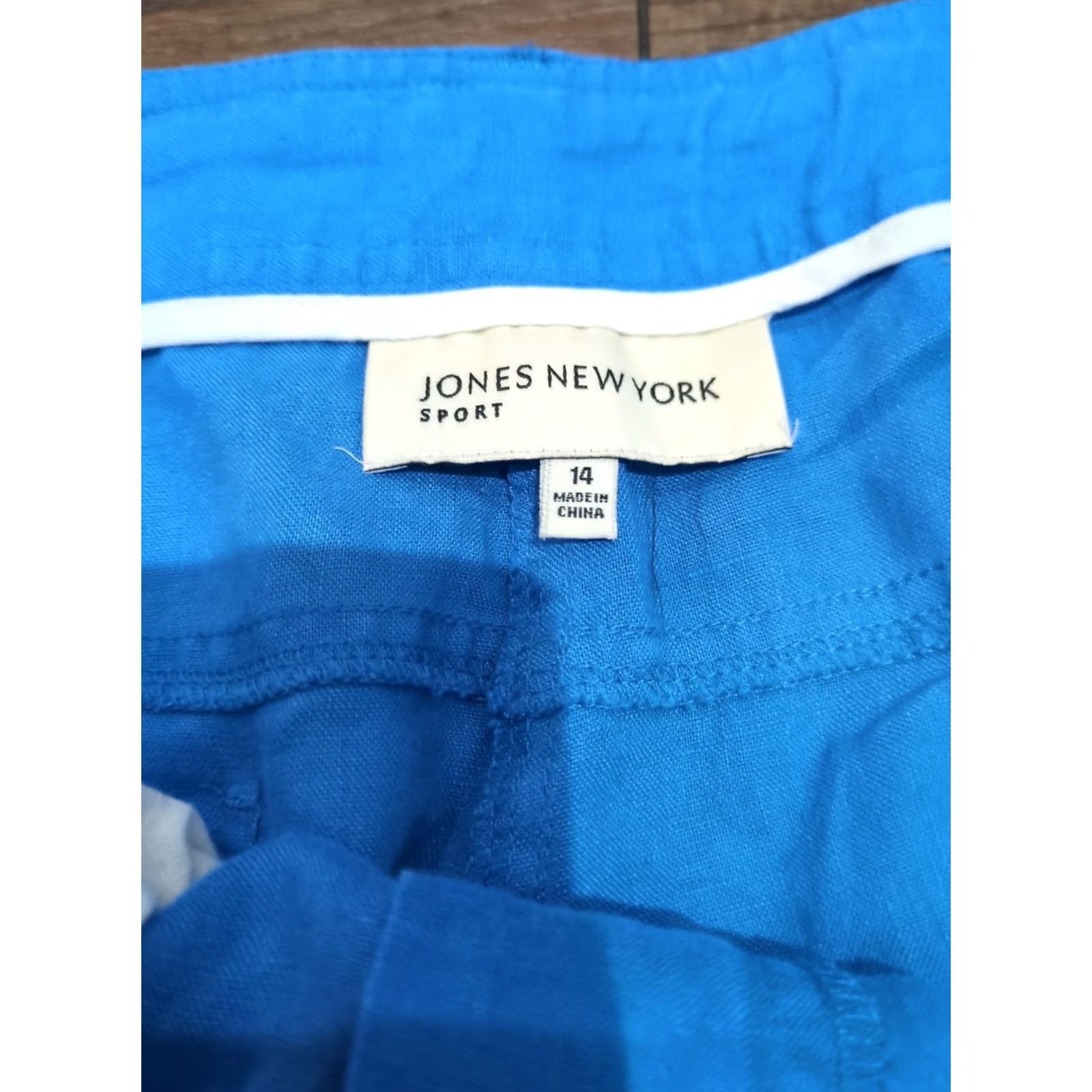 Jones New York Jones New York Pants Women 14 Linen Blue Pockets Cropped 100% Linen 14 Women Blue Cropped Pockets Size 36" / US 14 / IT 50 - 2 Thumbnail