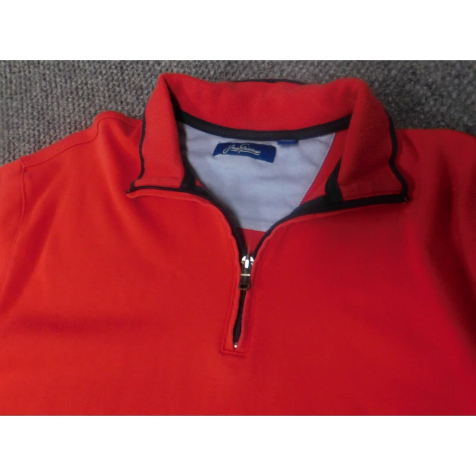Vintage Jack Nicklaus Mens Sweater Pullover 1/4 Zip XL Red Mock Neck Knit Regular Button Long Sleeve Cotton Wool Classic Size US XL / EU 56 / 4 - 5 Thumbnail
