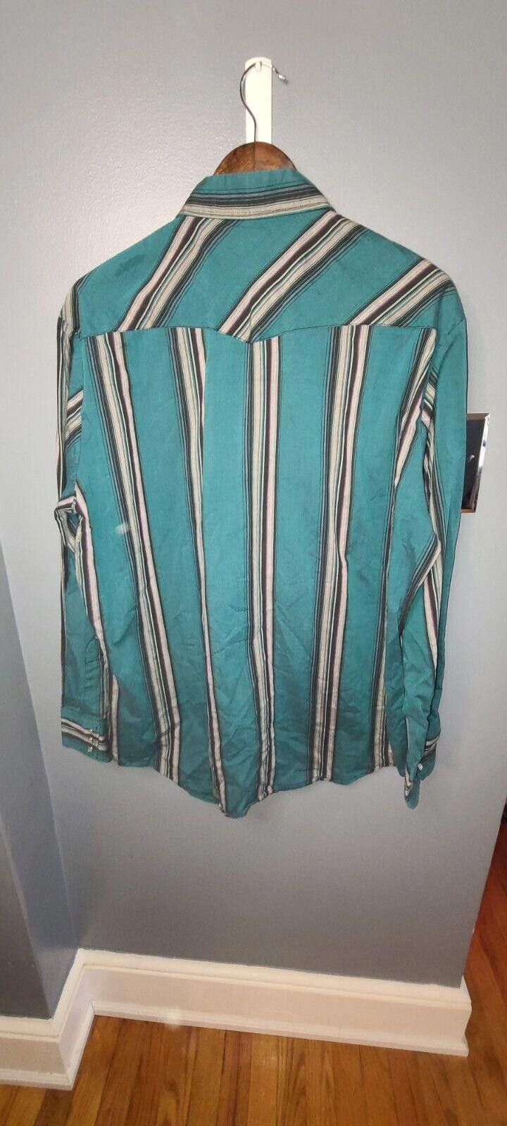 Designer Authentic Western Youngblood Men's Button Down XL Teal Black Size US XL / EU 56 / 4 - 6 Thumbnail