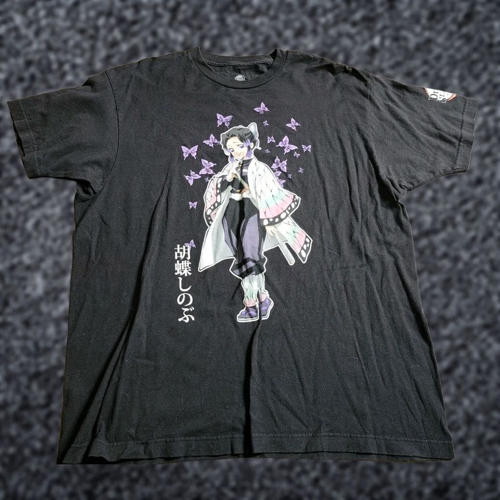 Vintage Demon Slayer Mens XL Shinobu Kocho Butterfly Licensed T Shirt Black Cotton Crew Neck Short Sleeve Graphic Print Vintage No Size US XL / EU 56 / 4 - 1 Thumbnail