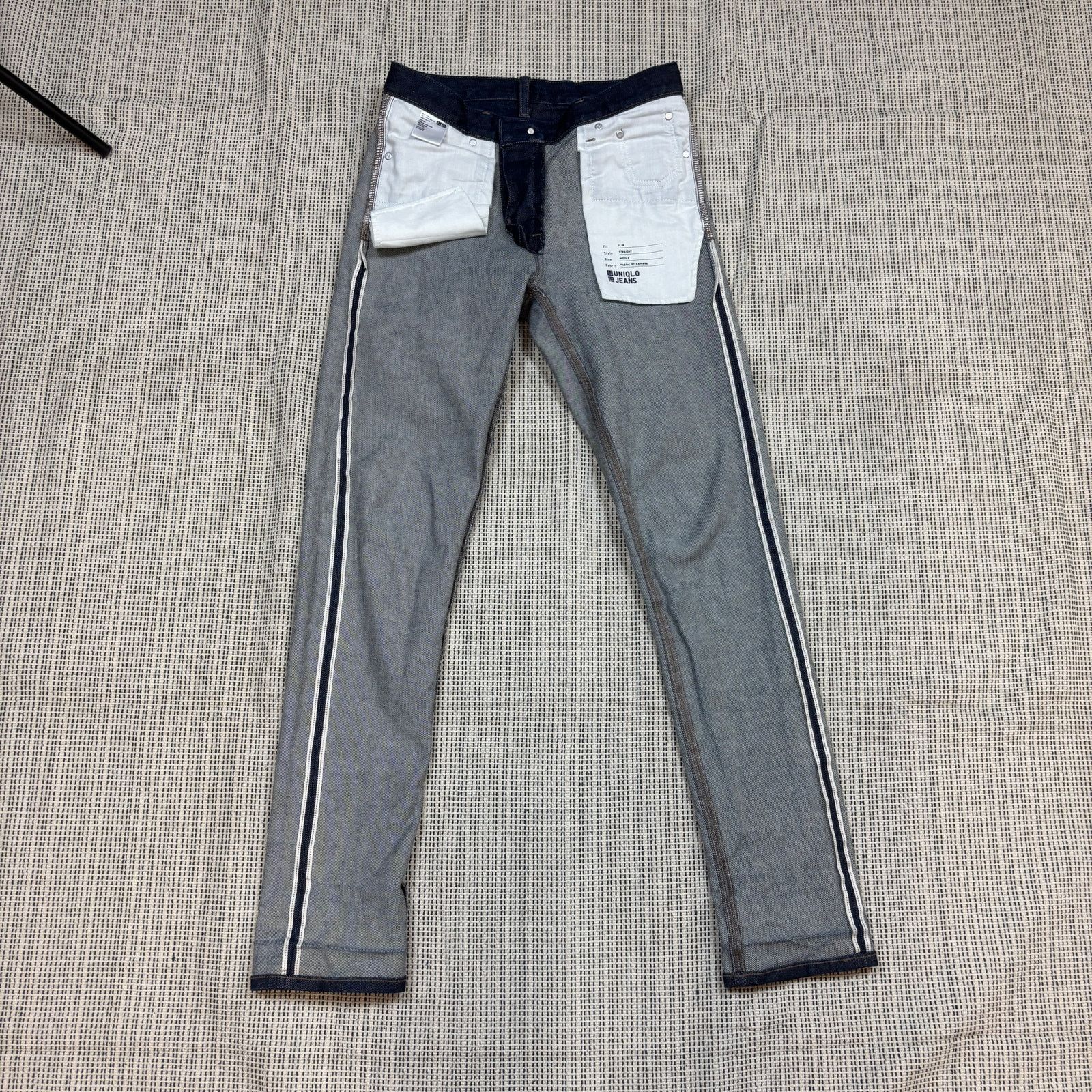 Uniqlo Uniqlo Kaihara Selvedge Slim Straight Mid Rise Jeans 29x32 Size US 29 - 4 Thumbnail
