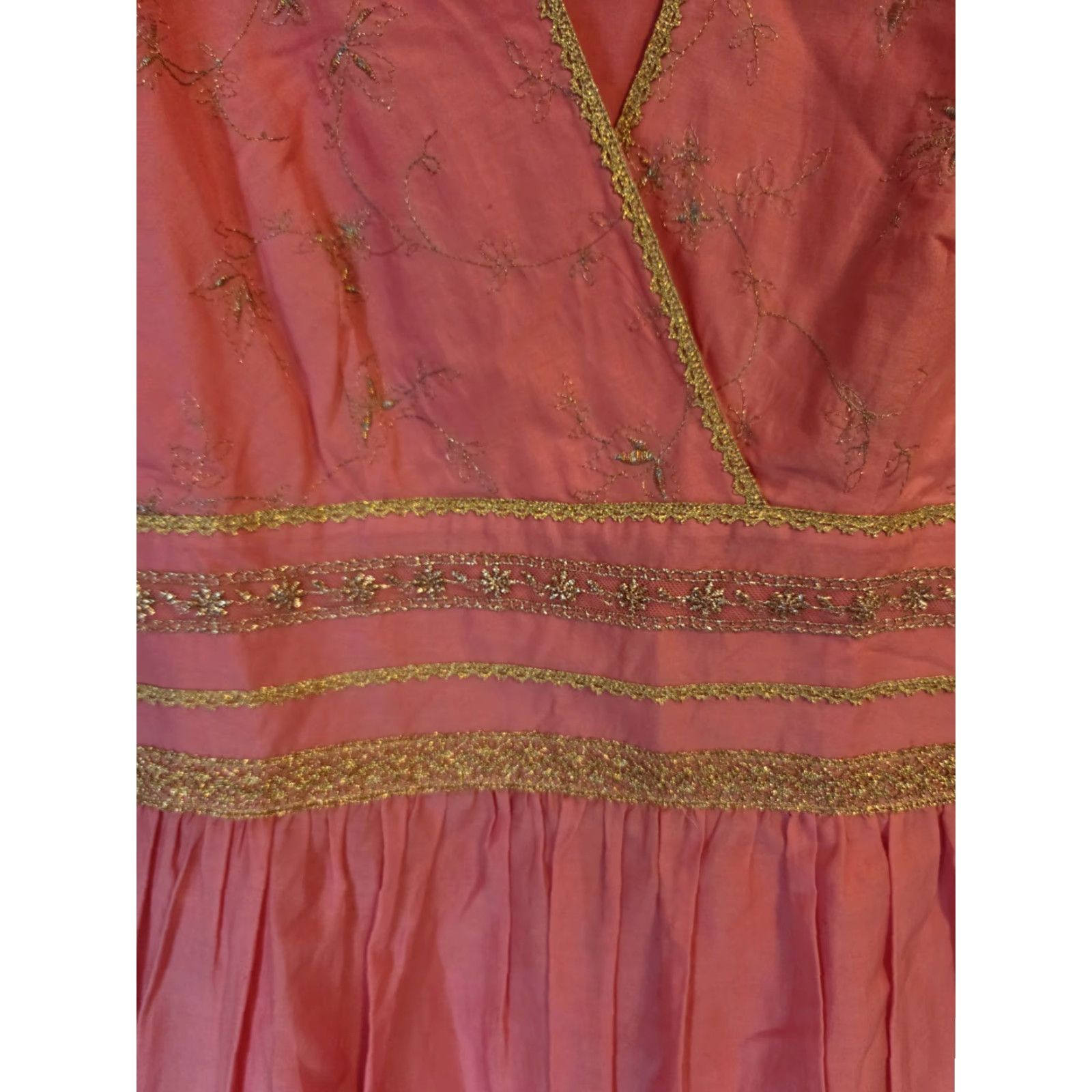 Express Express Dress Pink A-Line Women's 4 V-Neck Sleeveless Embroidered Knee Length Floral Size S / US 4 / IT 40 - 5 Thumbnail