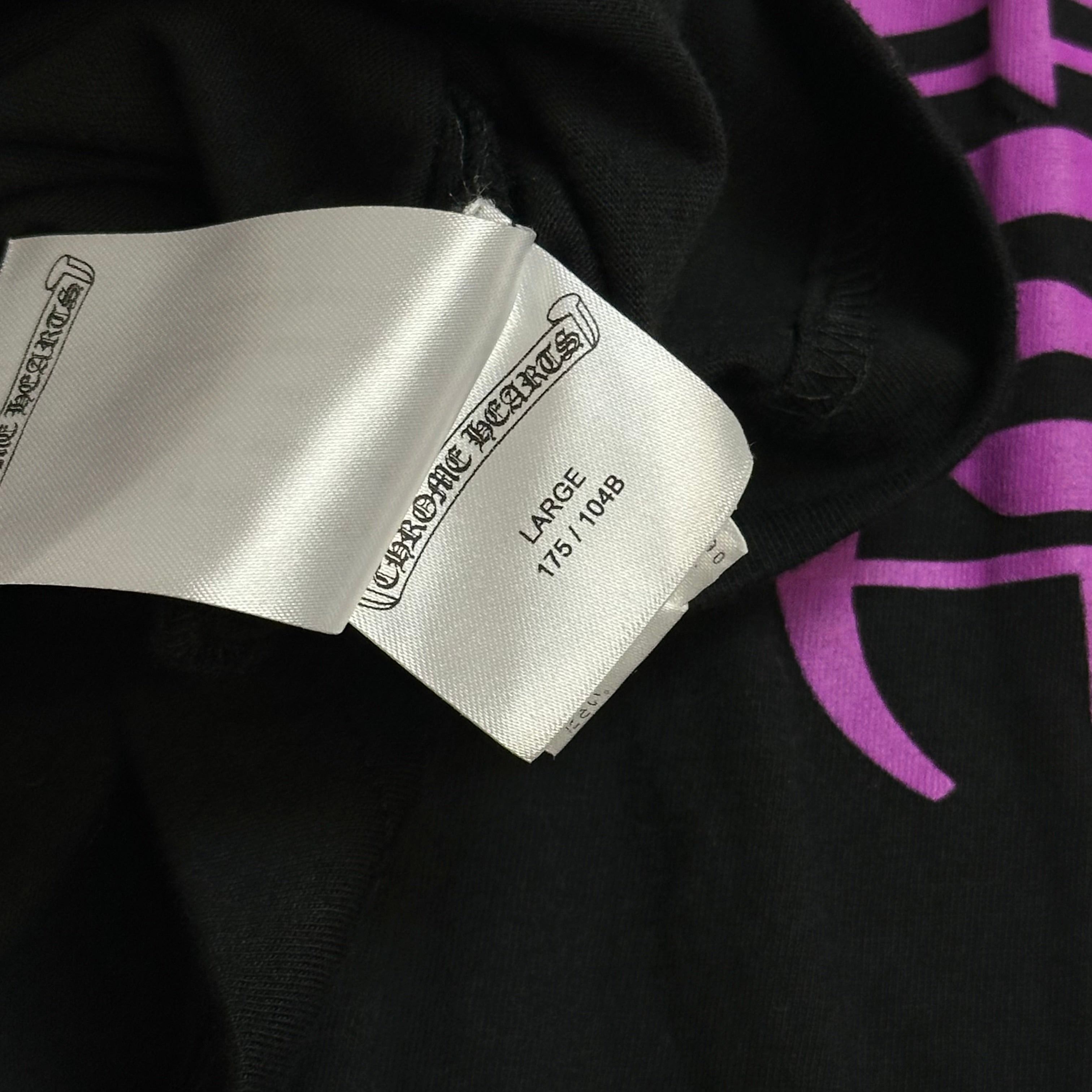 2020s chrome hearts purple spellout sleeves collar logo l/s