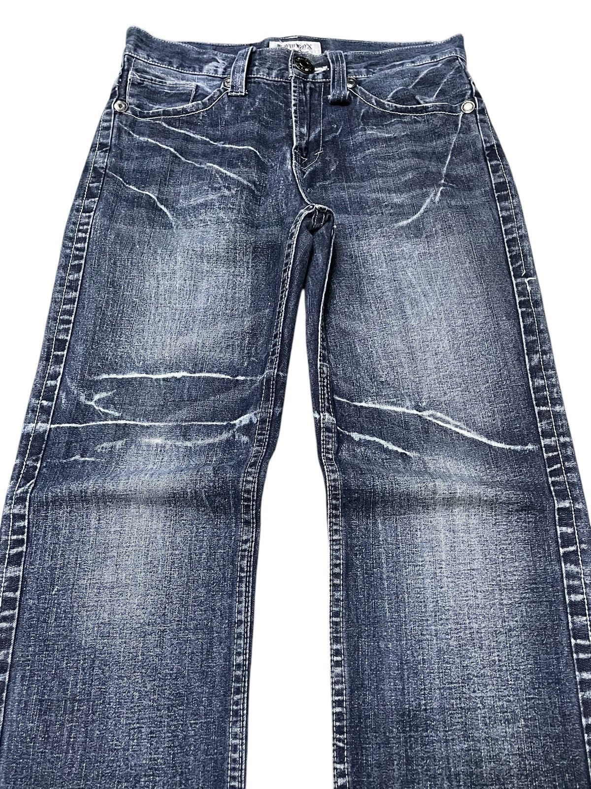 If Six Was Nine × LOWBOX × Le Grande Bleu (L.G.B.) Lowbox Japan Cracked Shadow Wash Straight Jeans Size US 30 / EU 46 - 8 Thumbnail