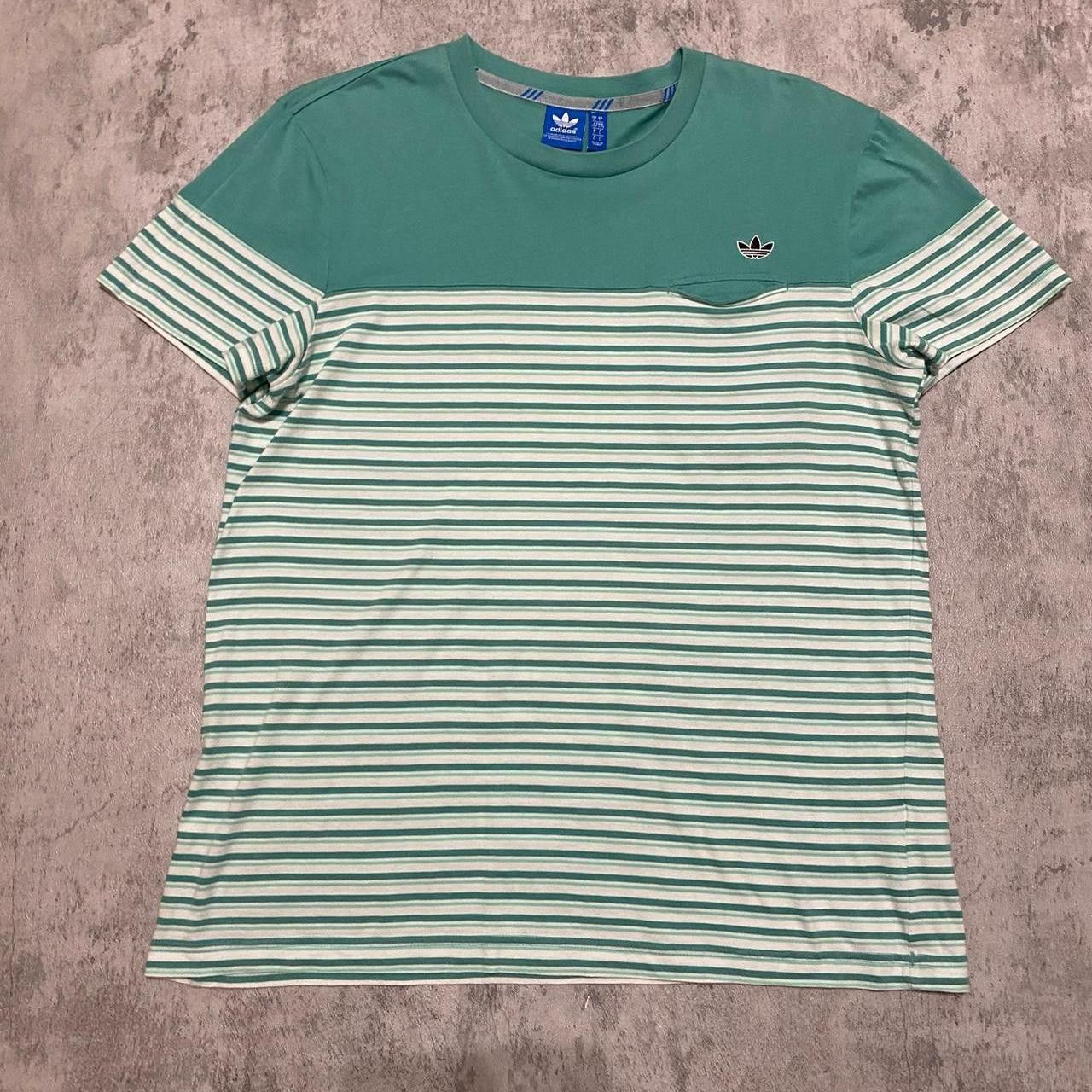 Adidas Adidas Originals green and white striped tee Streetwear Size US L / EU 52-54 / 3 - 1 Thumbnail