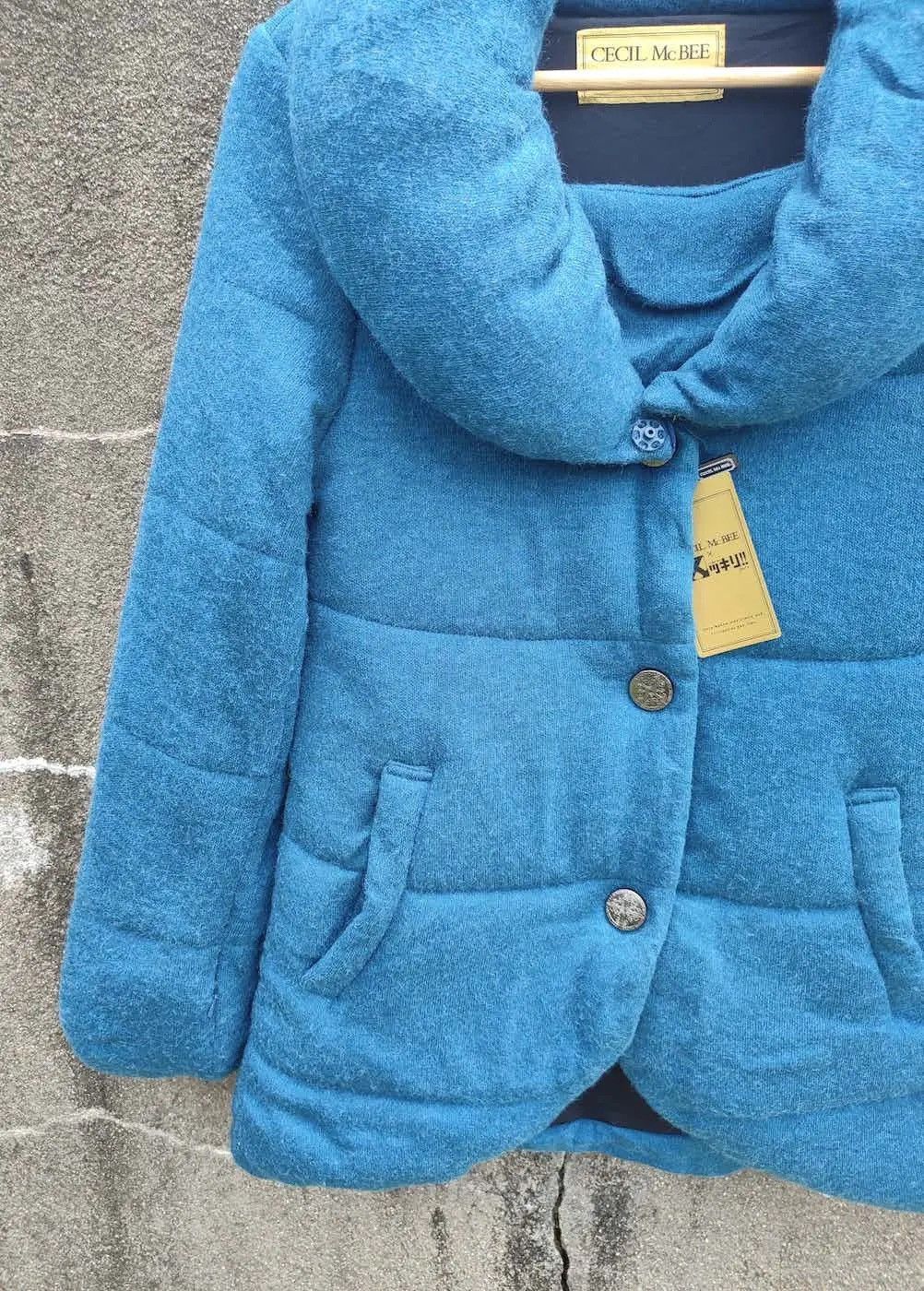 Designer × Japanese Brand Cecil McBee Blue Puffer Wool Jacket - Women’s M Size M / US 6-8 / IT 42-44 - 4 Thumbnail