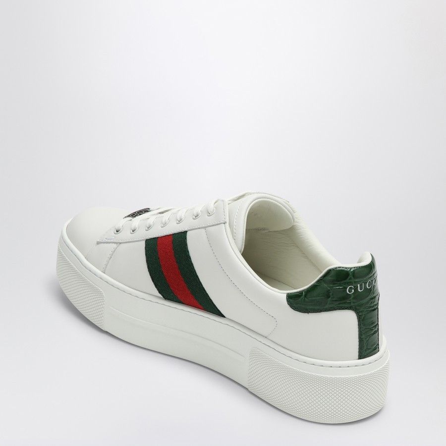 Gucci o1d2blof0824 Ace Sneaker With Web in White Size US 11 / IT 41 - 4 Thumbnail