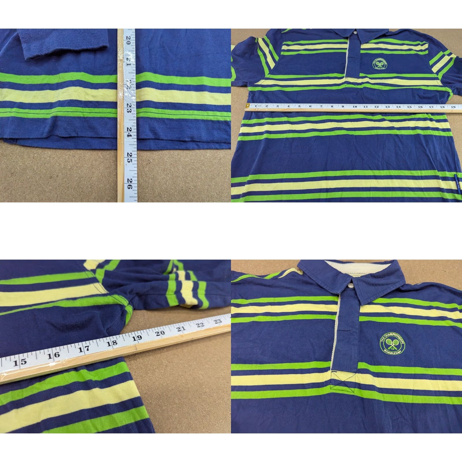 Vintage Wimbledon Mens Polo Shirt Shirt Small Blue All England Lawn Tennis Croquet Club Rugby Size US S / EU 44-46 / 1 - 8 Thumbnail