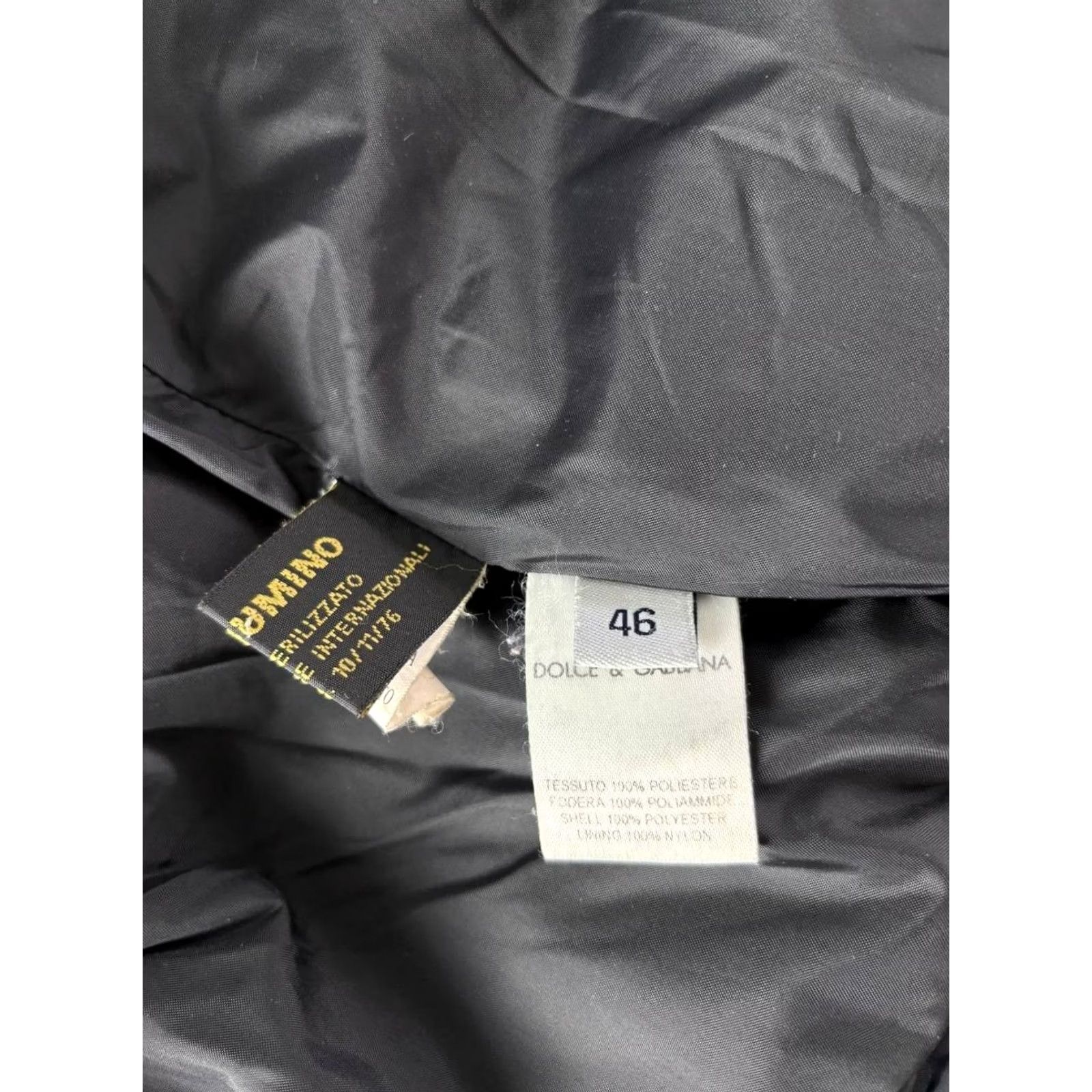 Dolce & Gabbana Dolce & Gabbana Jacket Mens Size 46 Black Polyester Long Sleeve Full Zipper Size US XXL / EU 58 / 5 - 4 Thumbnail