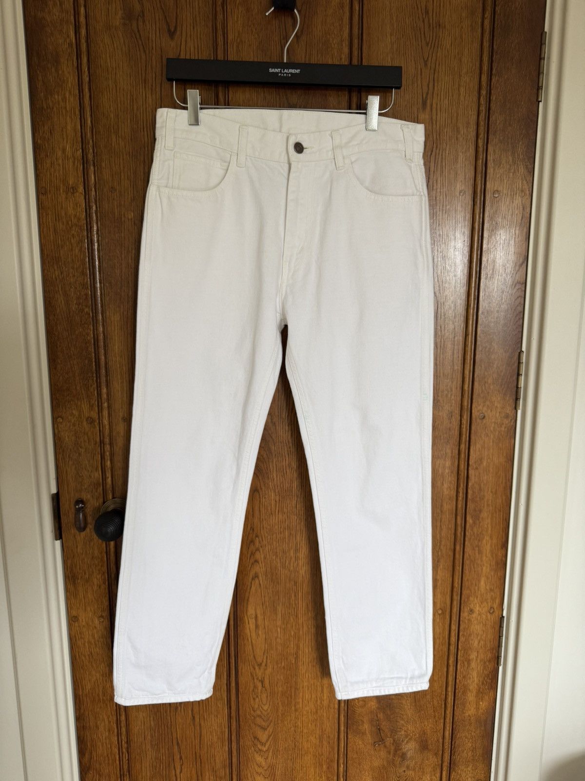 Celine Celine white jeans mid wasit slim leg 30 Hedi Slimane grail Size US 30 / EU 46 - 1 Thumbnail