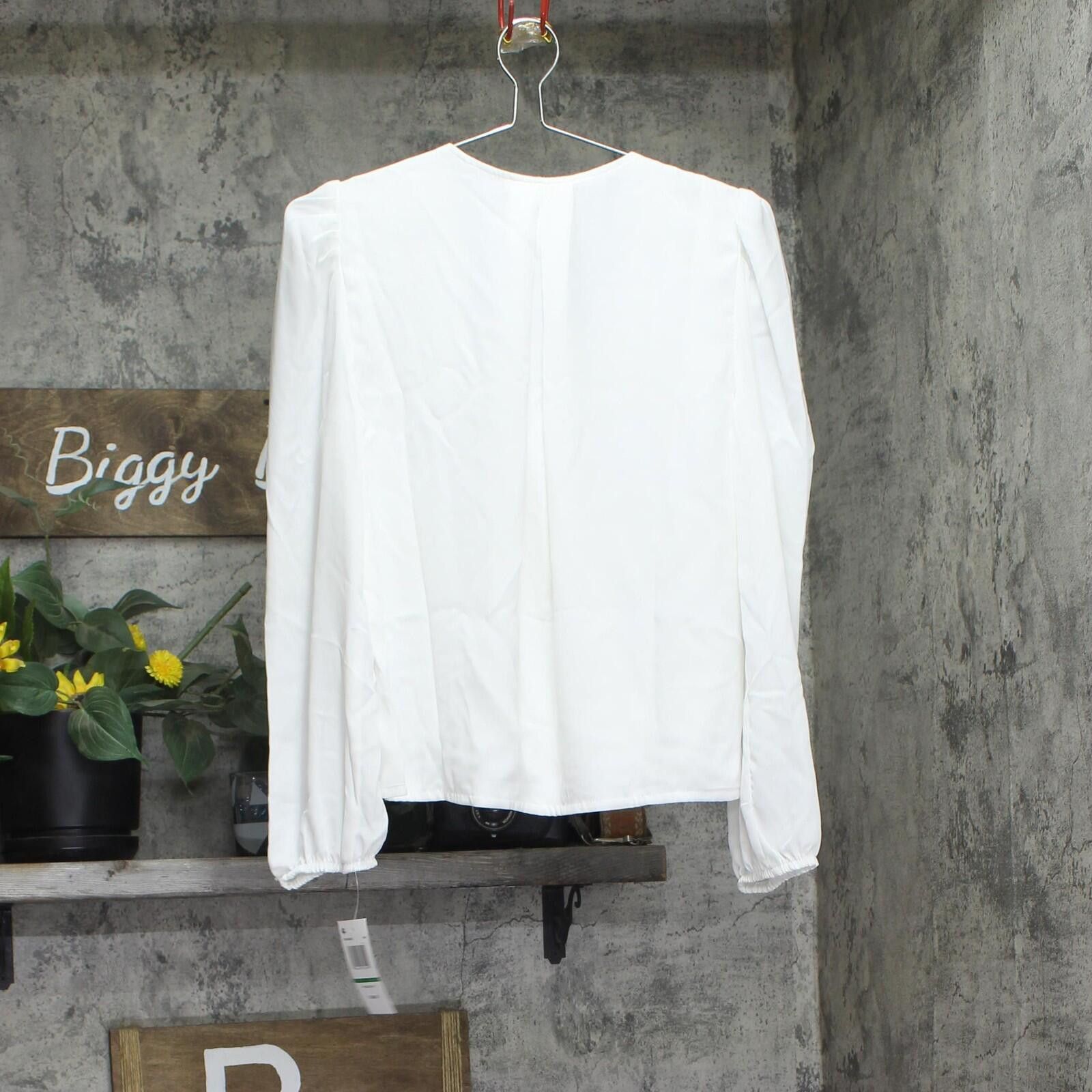 Other Sam & Jess Petite Puff-sleeve Top New Ivory Off White Pl Size L / US 10 / IT 46 - 2 Thumbnail